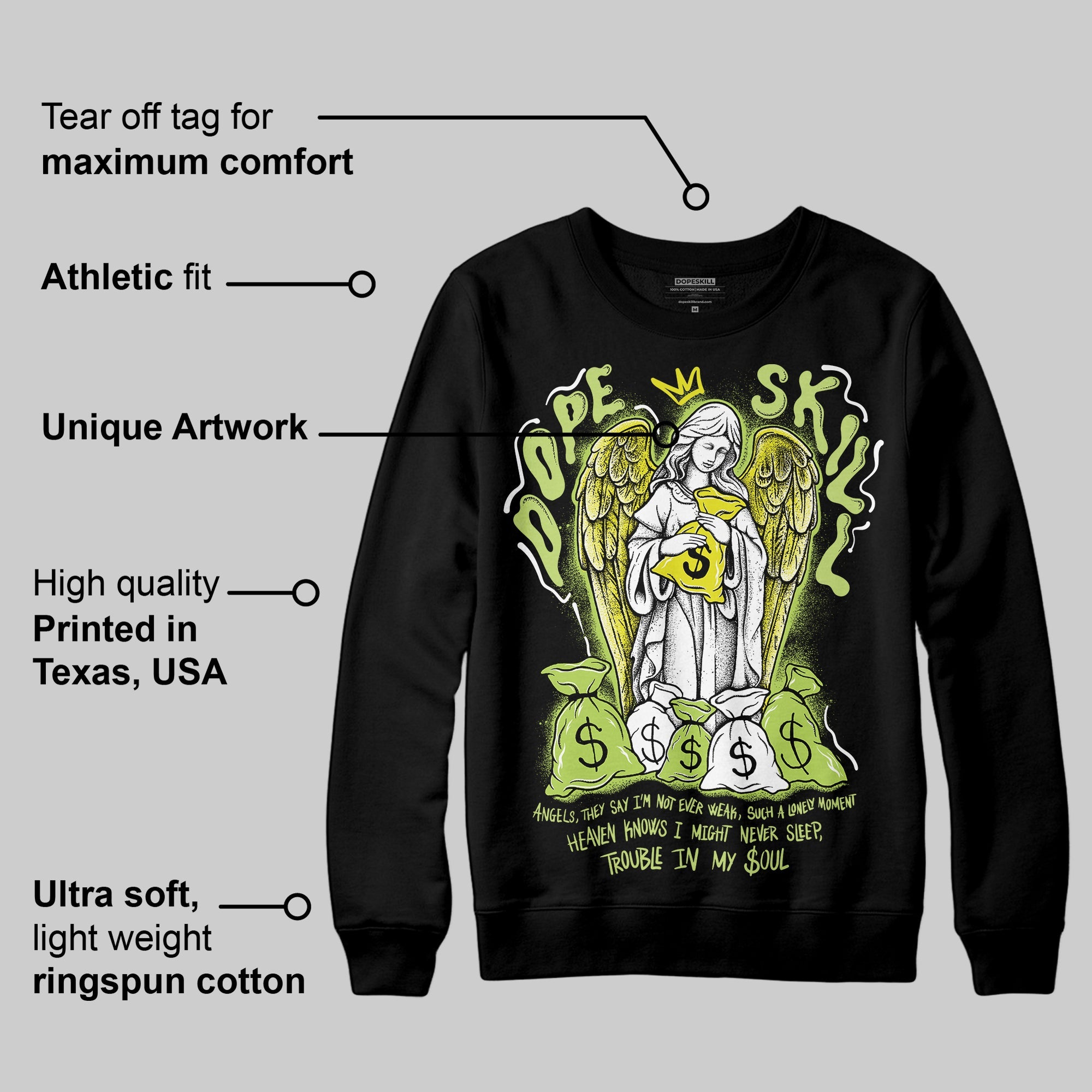 Bright Cactus 13s superstreetwear Sweatshirt Angels Graphic