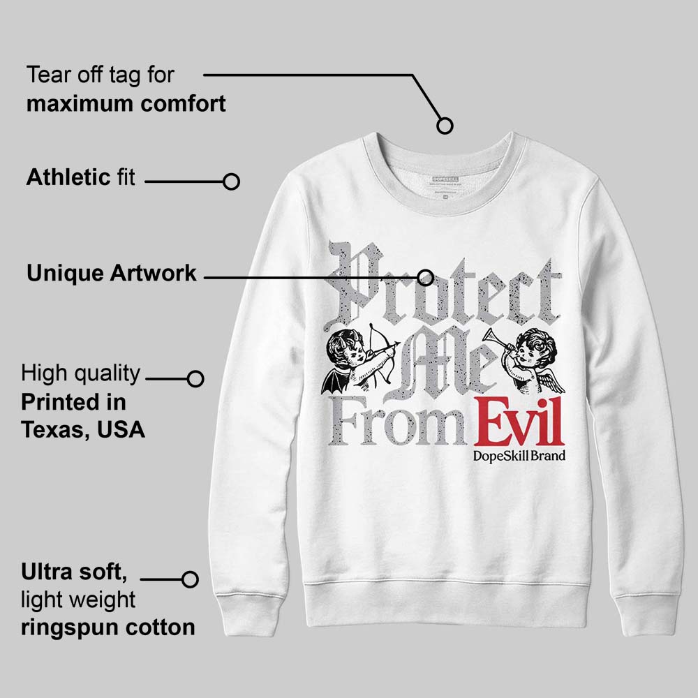White Cement 4s superstreetwear Sweatshirt Protect Me From Evil Graphic