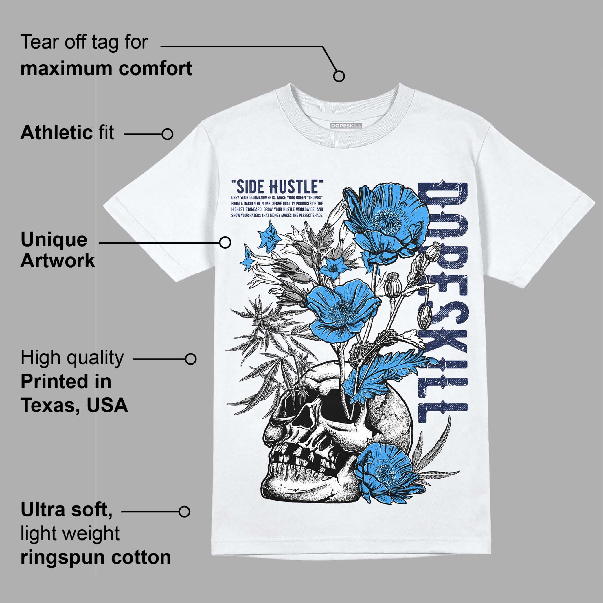 Midnight Navy 3s superstreetwear T-Shirt Side Hustle Graphic