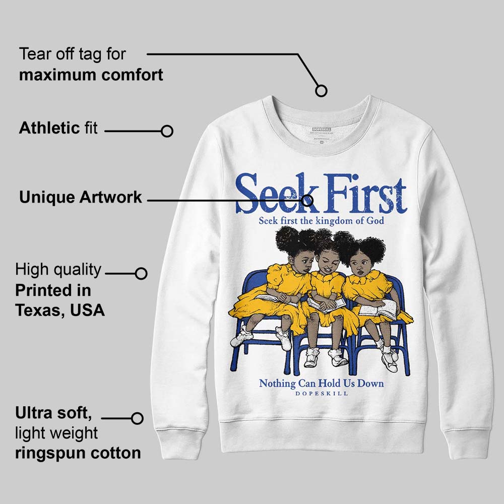 Royal Blue Collection superstreetwear Sweatshirt New Seek First Graphic