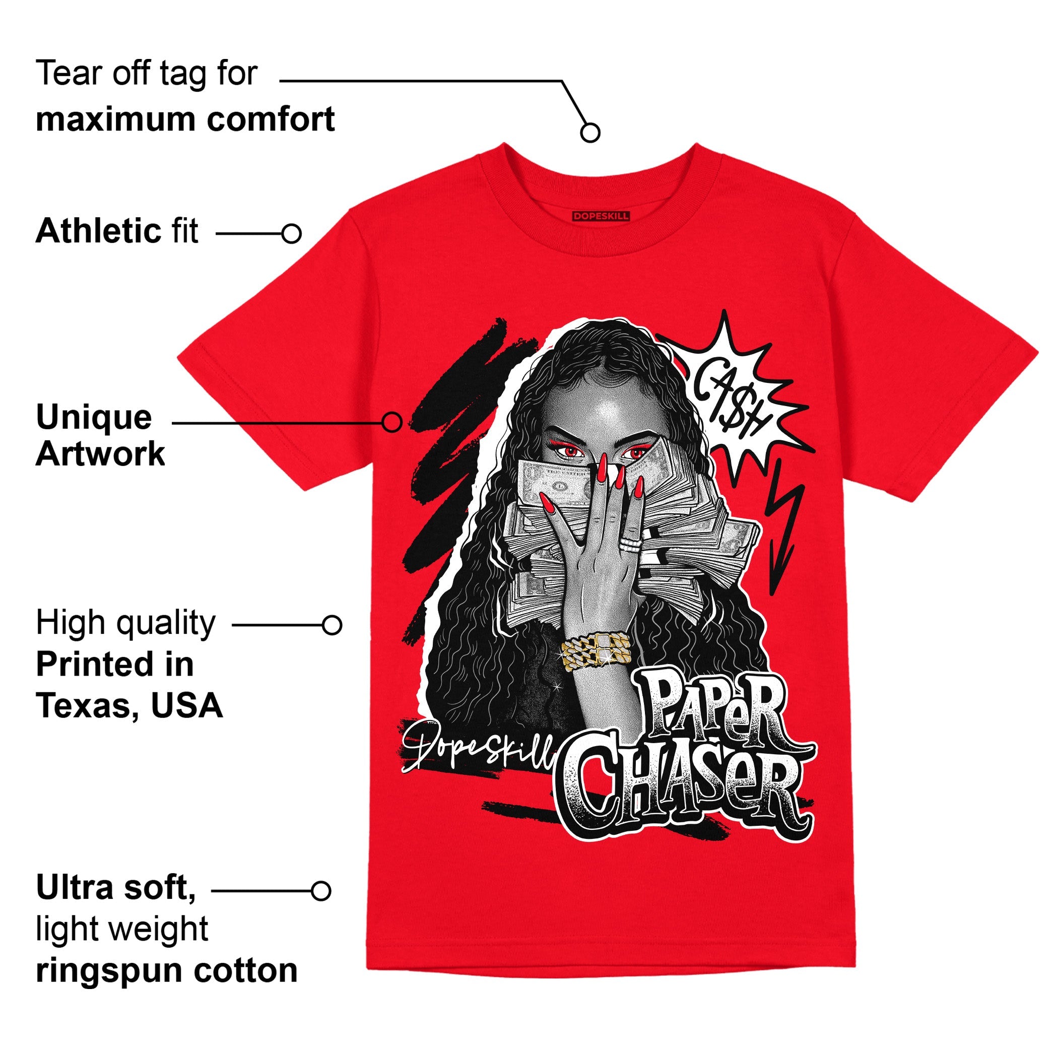 Red Thunder 4s superstreetwear Red T-shirt NPC Graphic