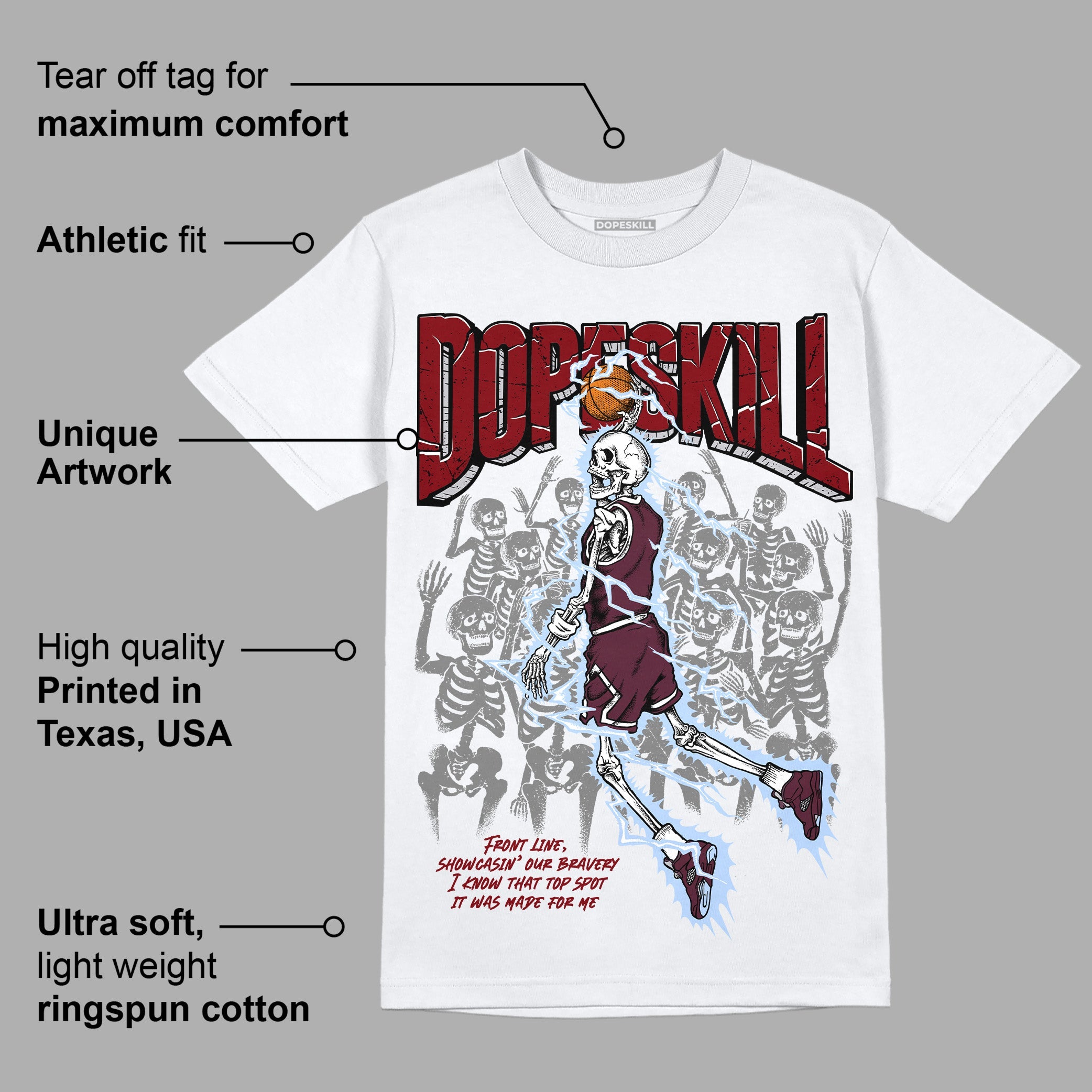 Burgundy 5s superstreetwear T-Shirt Thunder Dunk Graphic