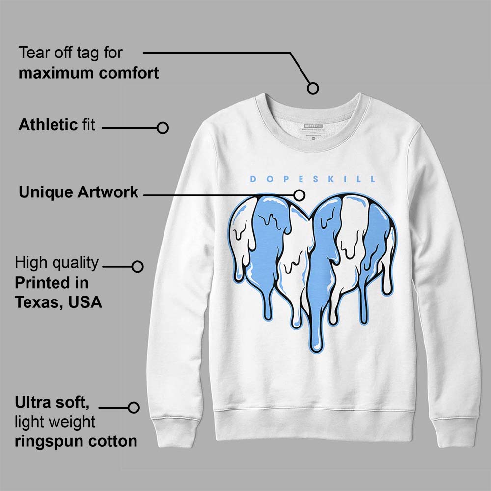 Powder Blue 9s superstreetwear Sweatshirt Slime Drip Heart Graphic
