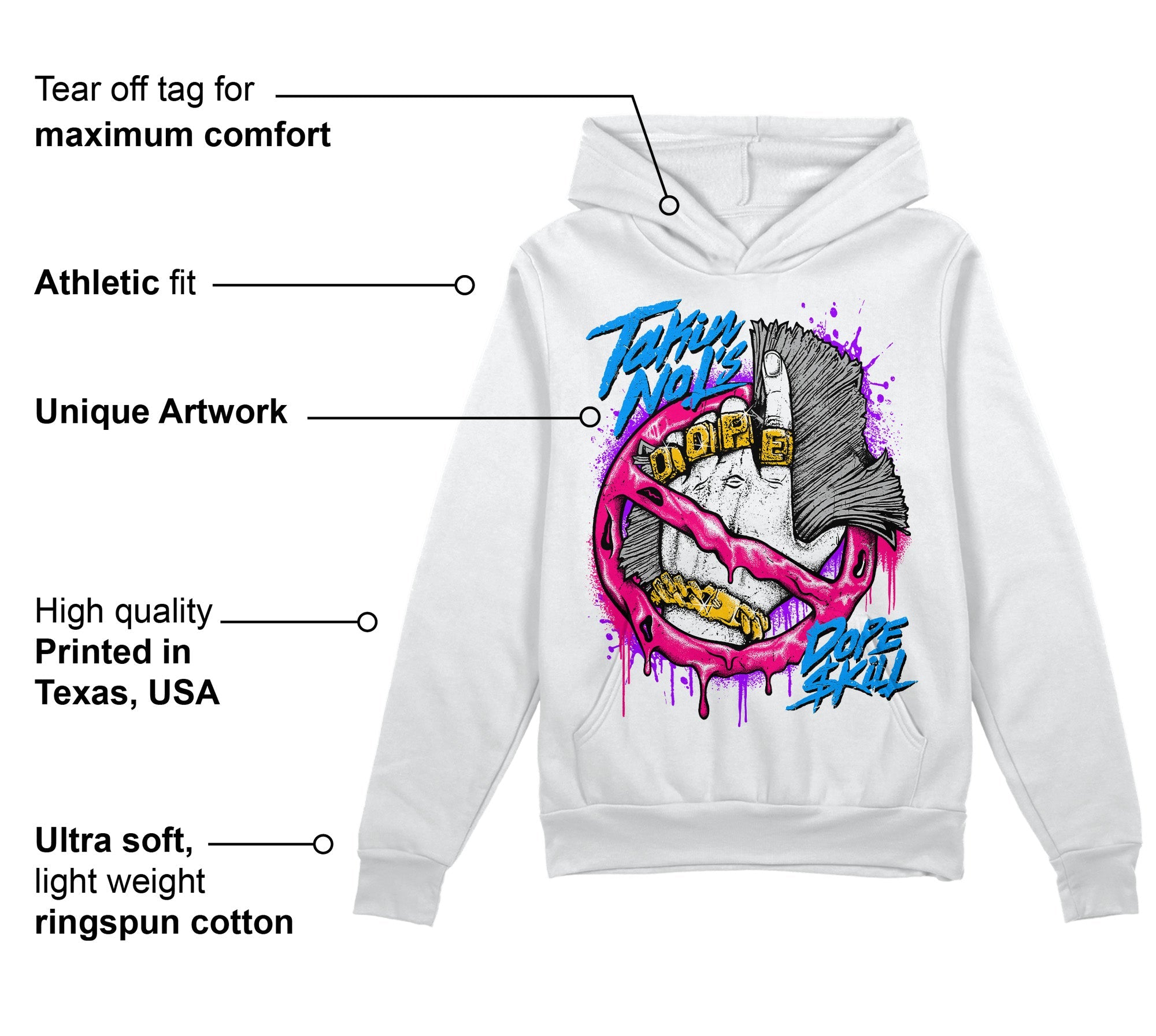 Fierce Pink 1s superstreetwear Hoodie Sweatshirt Takin No L's Graphic