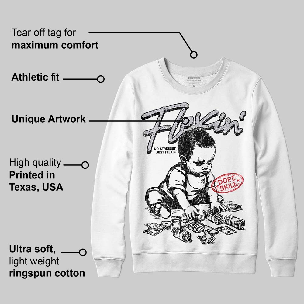 White Cement 4s superstreetwear Sweatshirt Flexin' Graphic