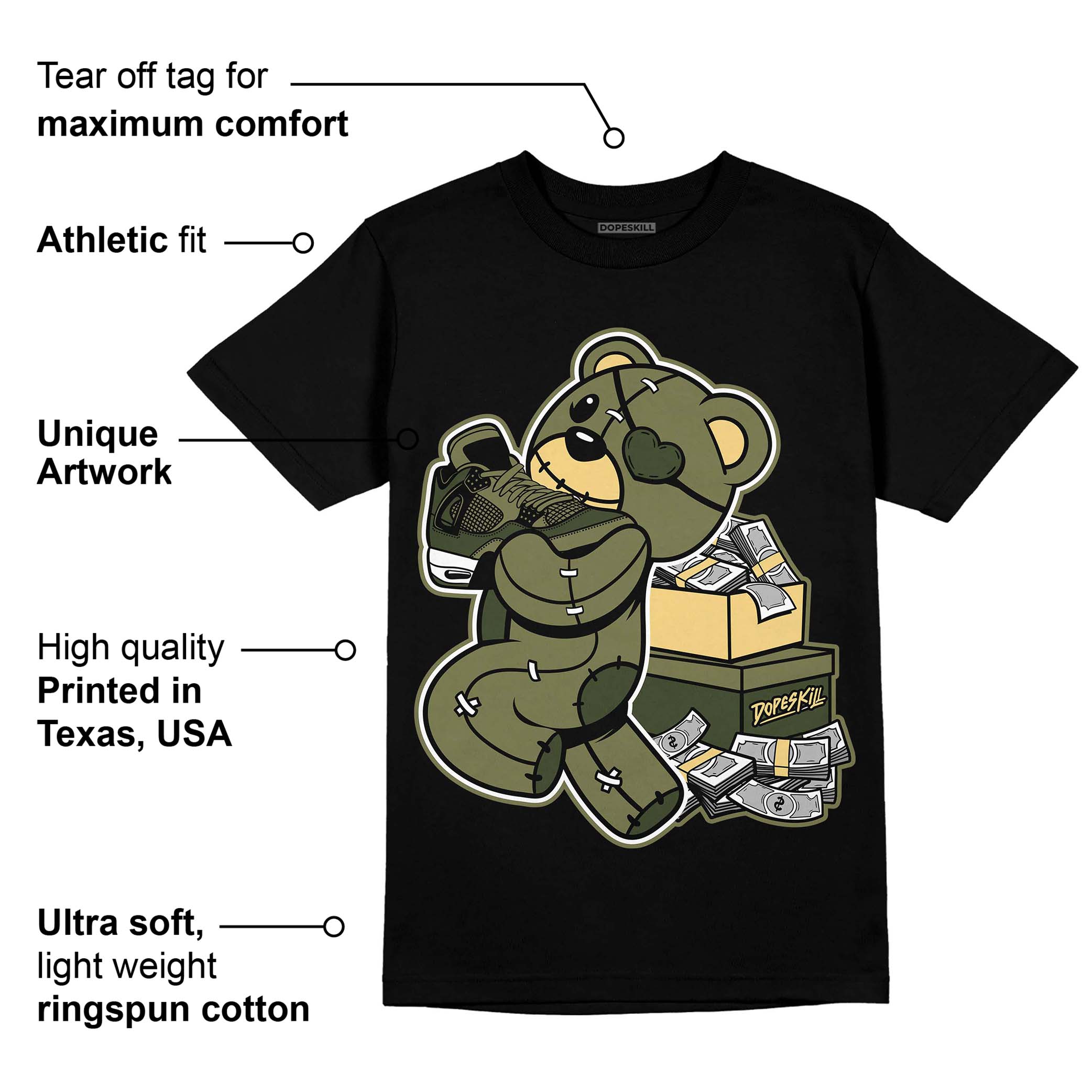 Craft Olive 4s superstreetwear T-Shirt Bear Steals Sneaker Graphic