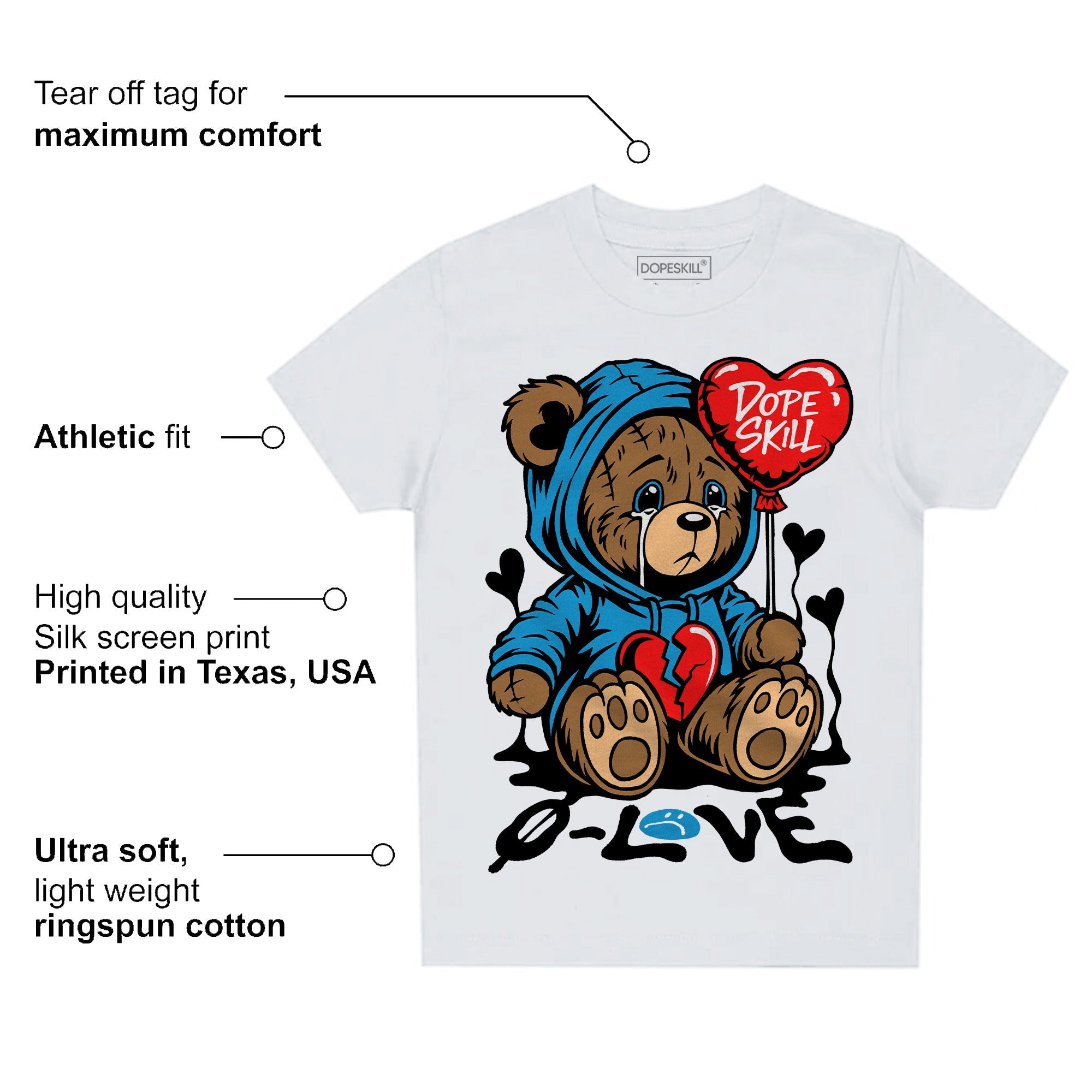Military Blue 4s superstreetwear Toddler Kids T-shirt Broken Bear Graphic