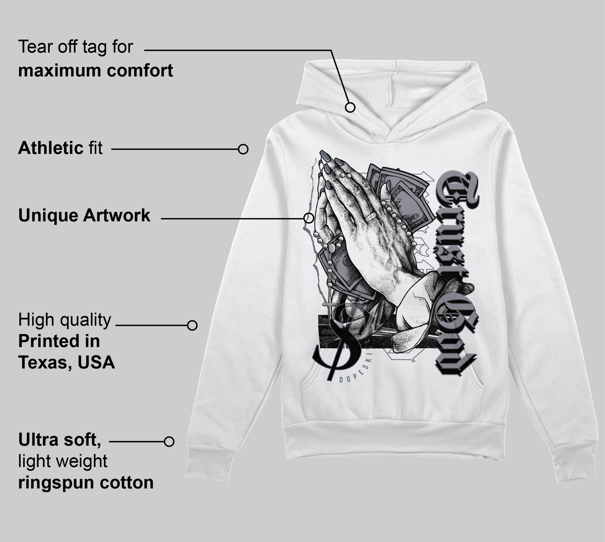 Stealth 14s superstreetwear Hoodie Sweatshirt Trust God Graphic