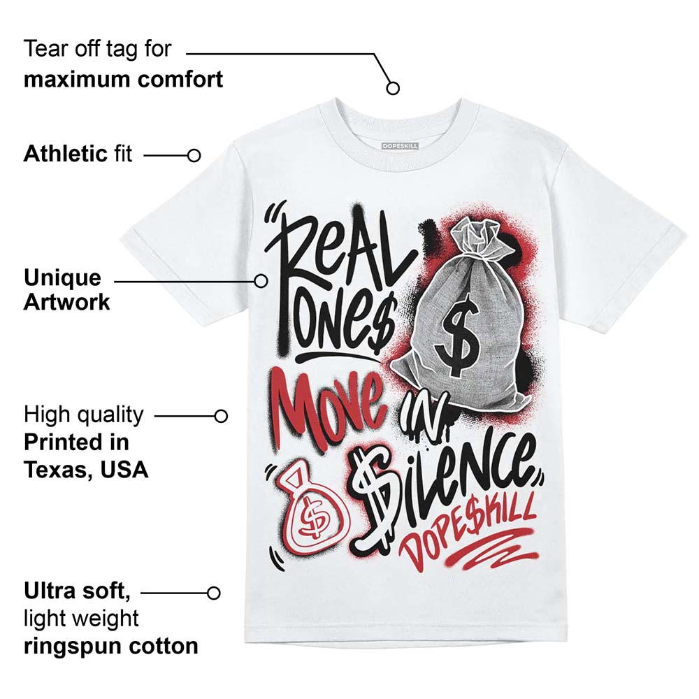 Red Taxi 12s superstreetwear T-Shirt Real Ones Move In Silence Graphic