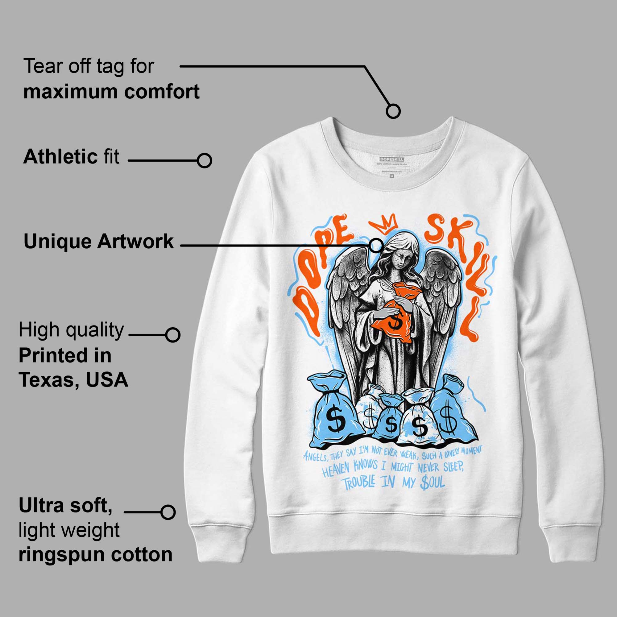 Dunk Low Futura University Blue superstreetwear Sweatshirt Angels Graphic