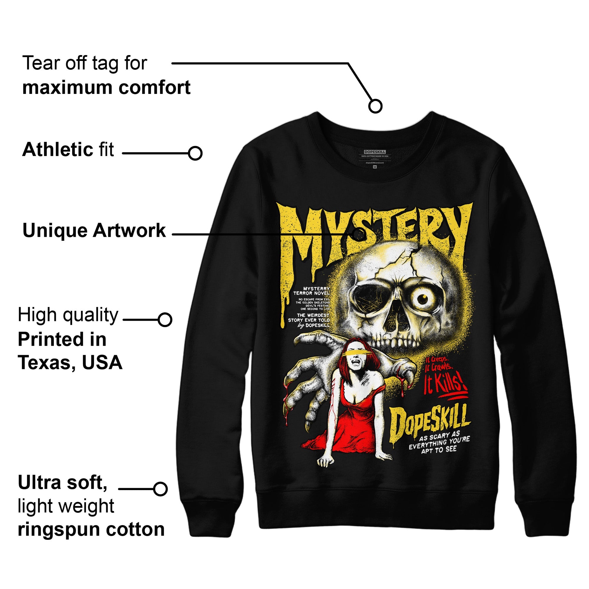 Black Tour Yellow AJ 4 Thunder superstreetwear Sweatshirt Mystery Ghostly Grasp Graphic