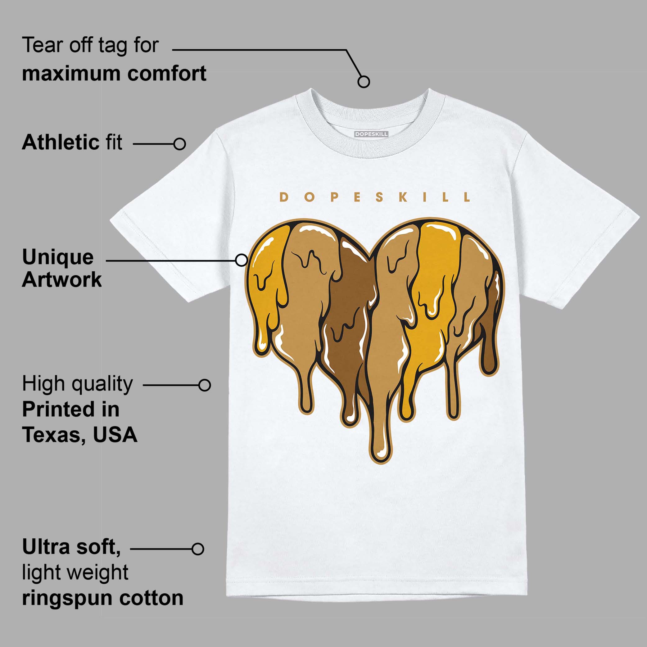 Wheat 13s superstreetwear T-Shirt Slime Drip Heart Graphic