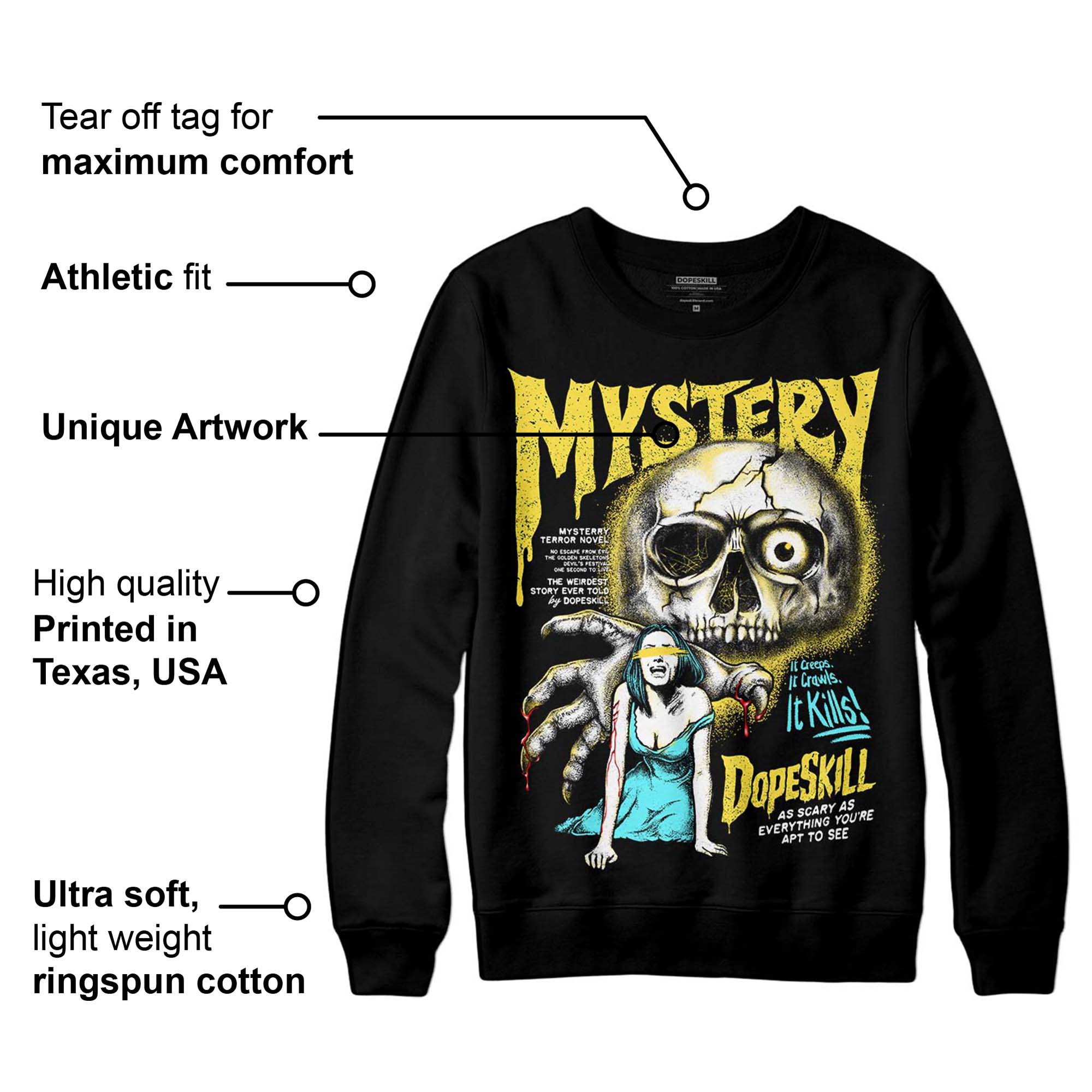 Aqua 5s superstreetwear Sweatshirt Mystery Ghostly Grasp Graphic