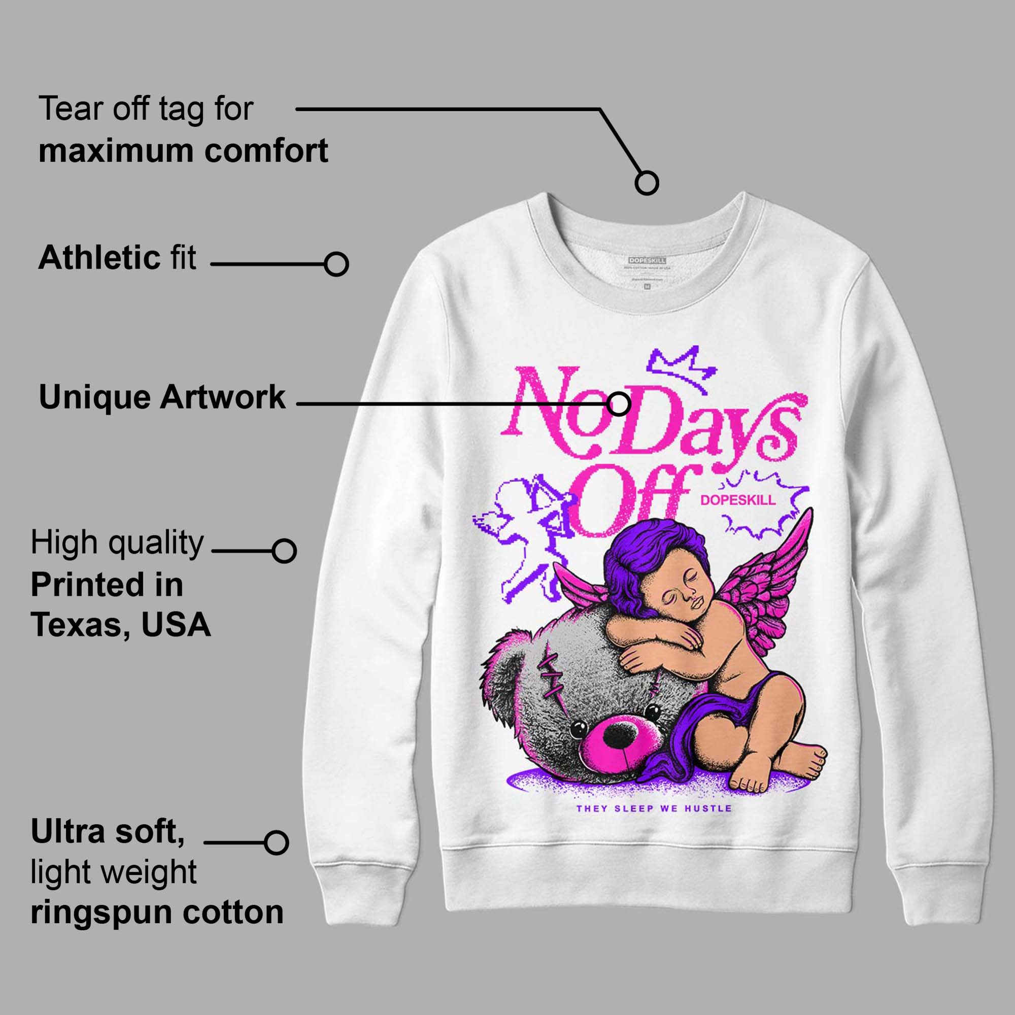 Dunk Low Active Fuchsia superstreetwear Sweatshirt New No Days Off Graphic