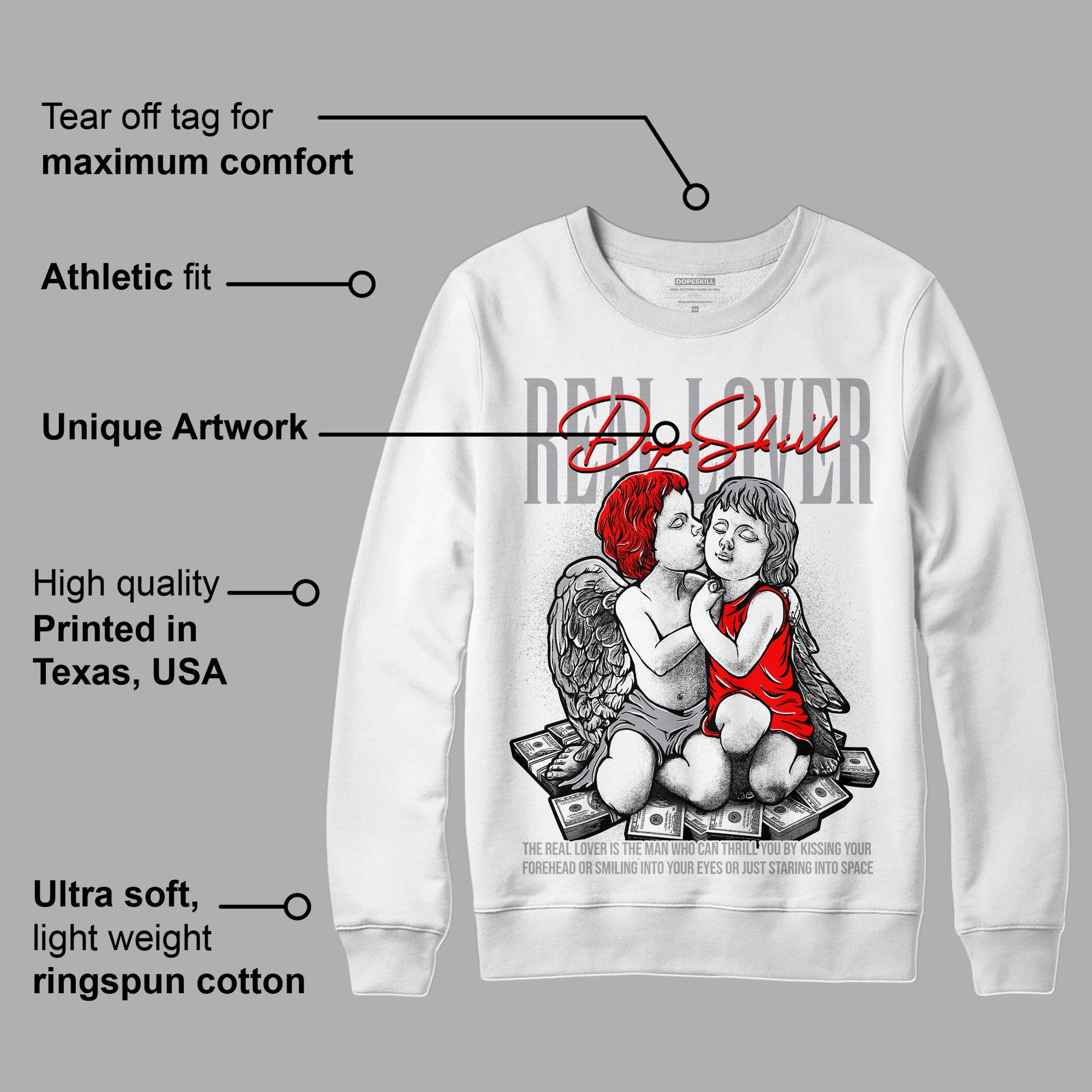 Fire Red 9s superstreetwear Sweatshirt Real Lover Graphic