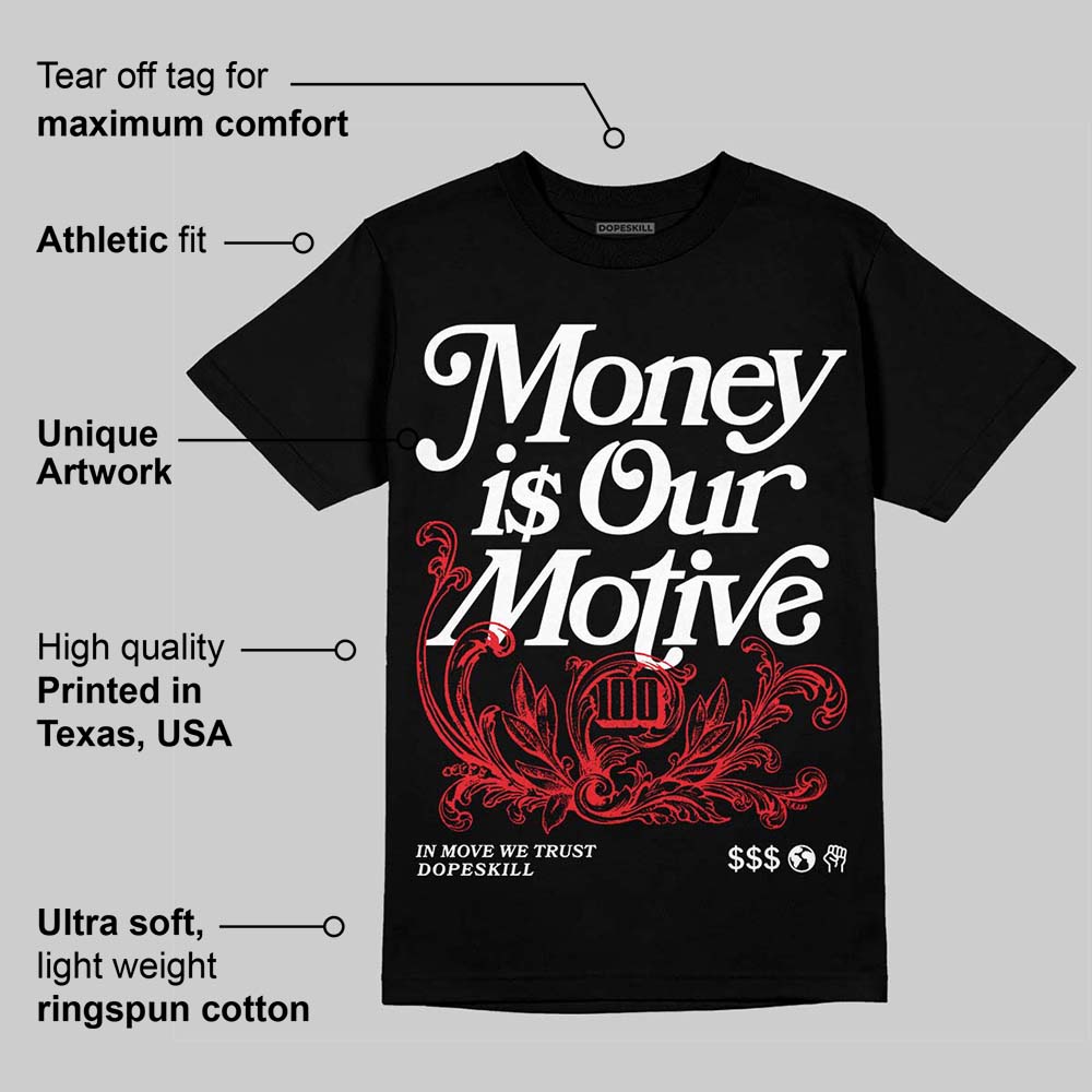 White Thunder 4s superstreetwear T-Shirt Money Is Our Motive Typo Graphic
