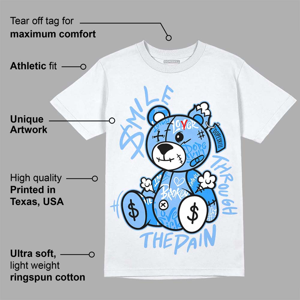 Powder Blue 9s superstreetwear T-Shirt Smile Through The Pain Graphic