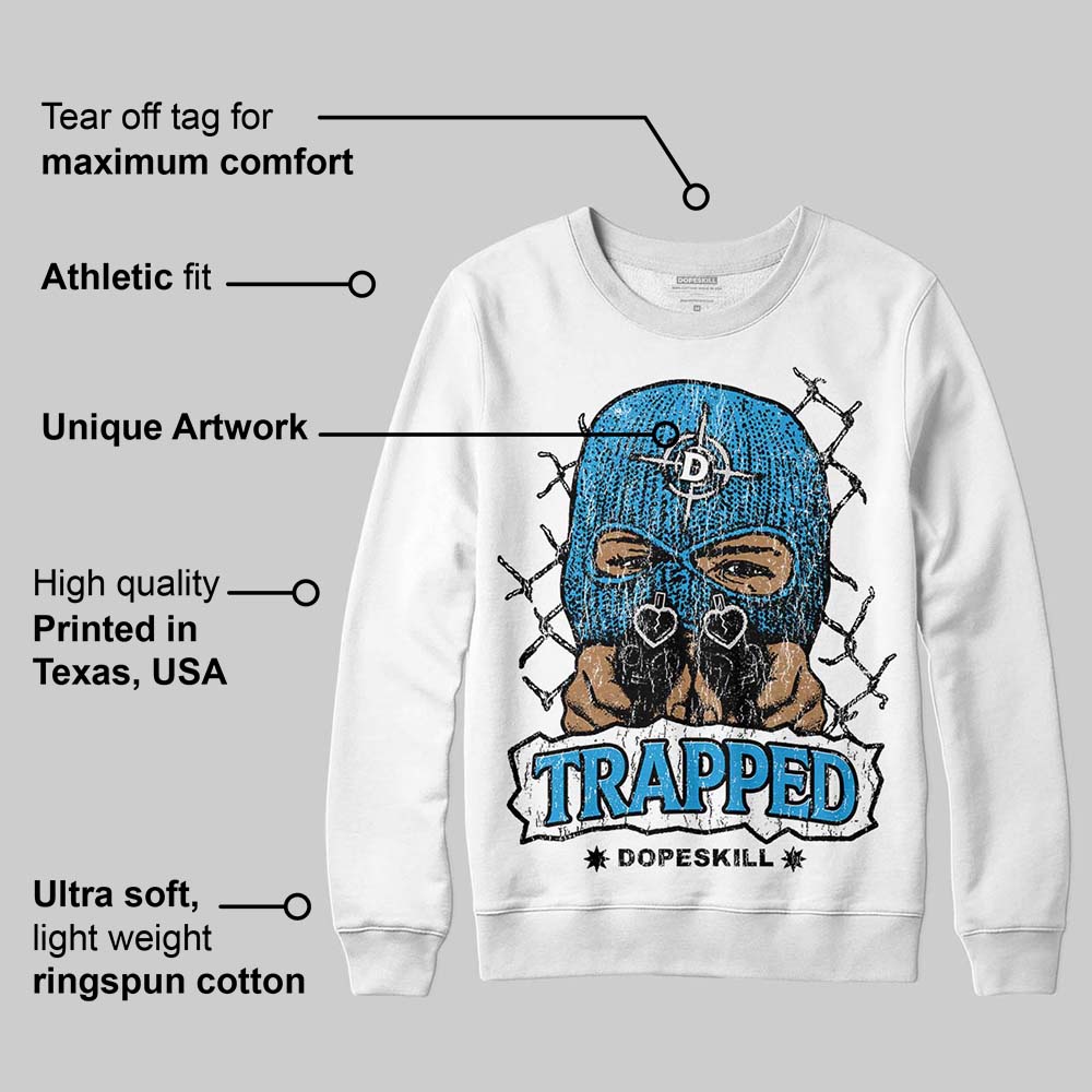 Military Blue 4s superstreetwear Sweatshirt New Trapped Graphic