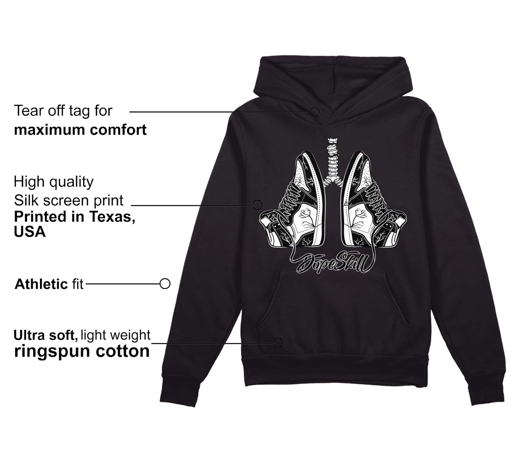 85 Black White 1s superstreetwear Hoodie Sweatshirt Breathe Graphic