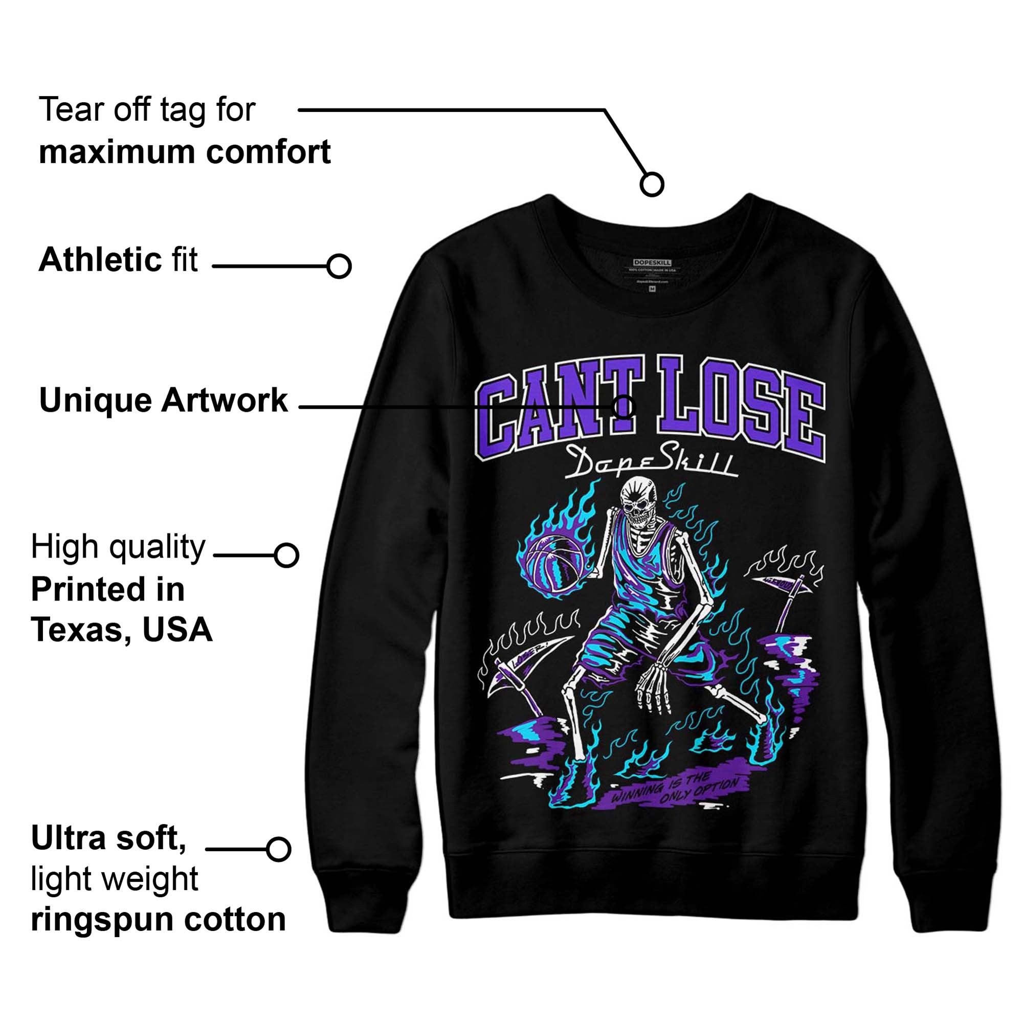 Aqua 6s superstreetwear Sweatshirt Cant Lose Graphic