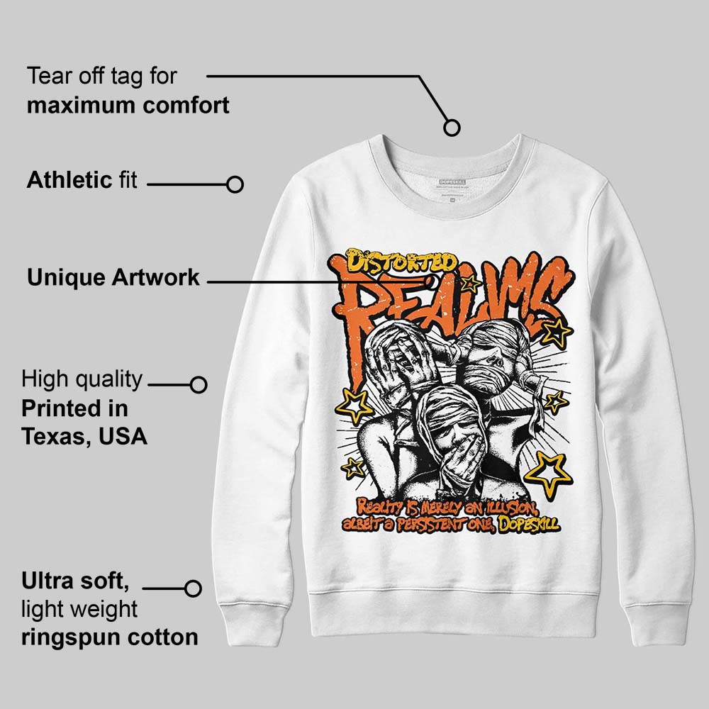 Orange Black White superstreetwear Sweatshirt Distorted Realms Graphic