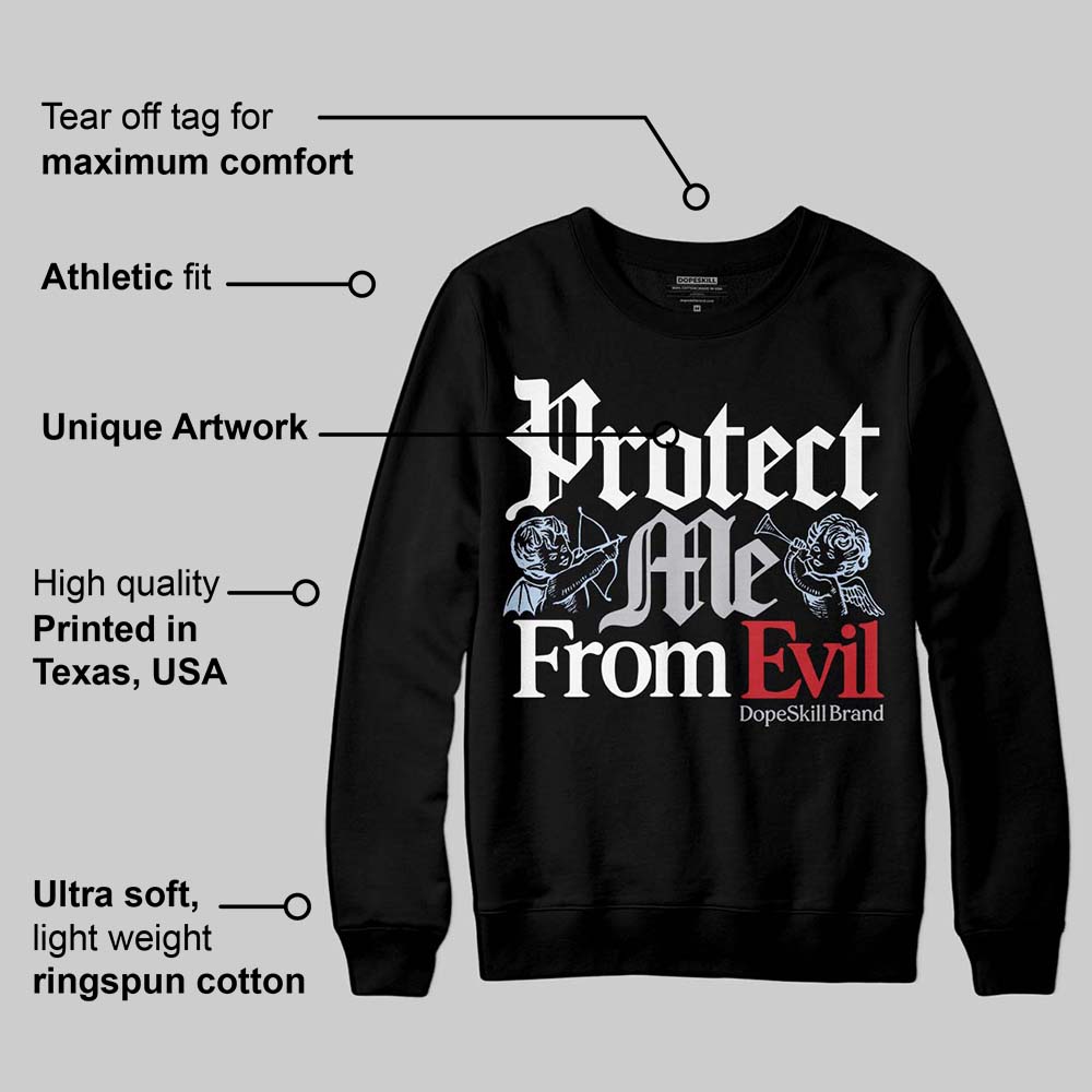 Black Metallic Reimagined 5s superstreetwear Sweatshirt Protect Me From Evil Graphic