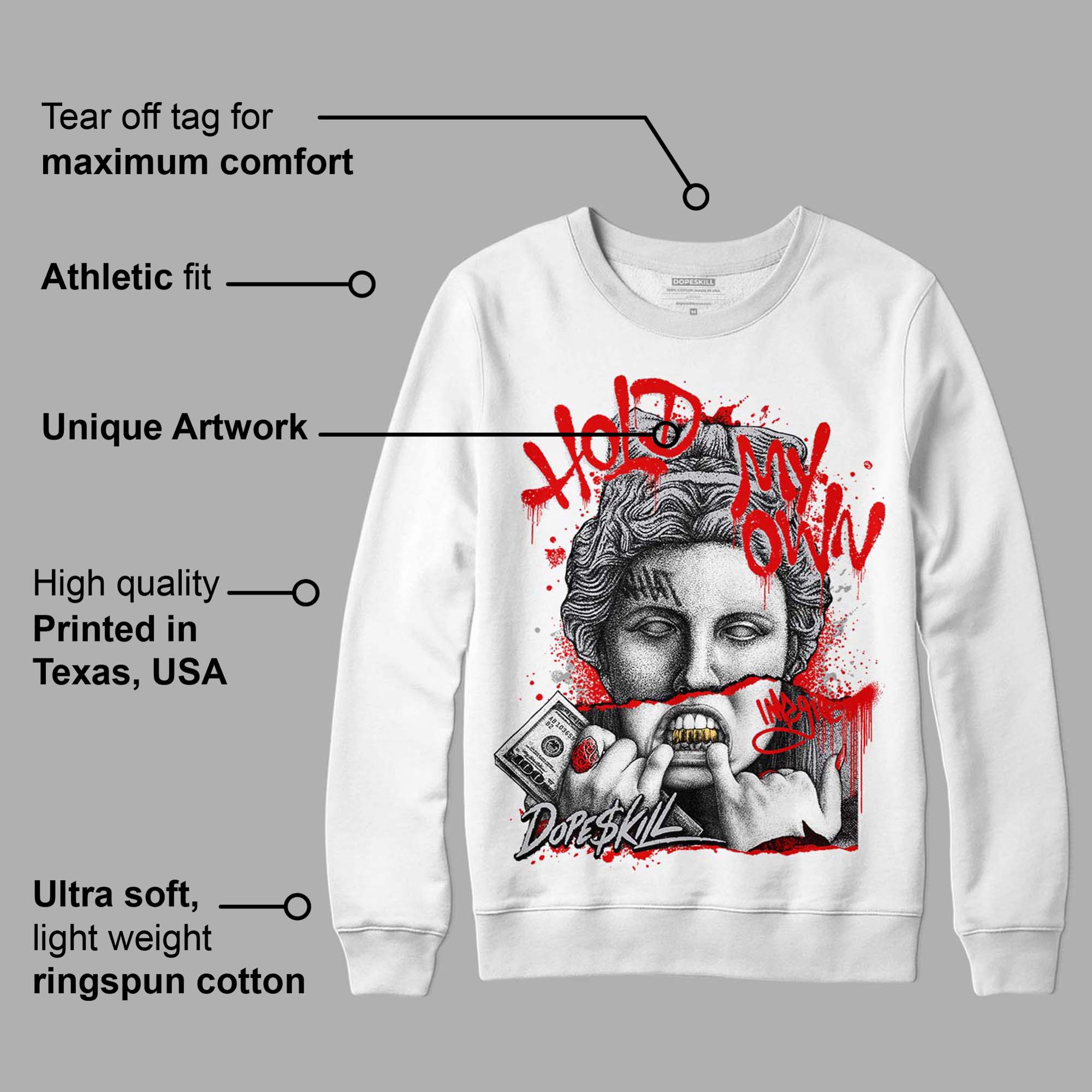 Red Cement 4S superstreetwear Sweatshirt Hold My Own Graphic