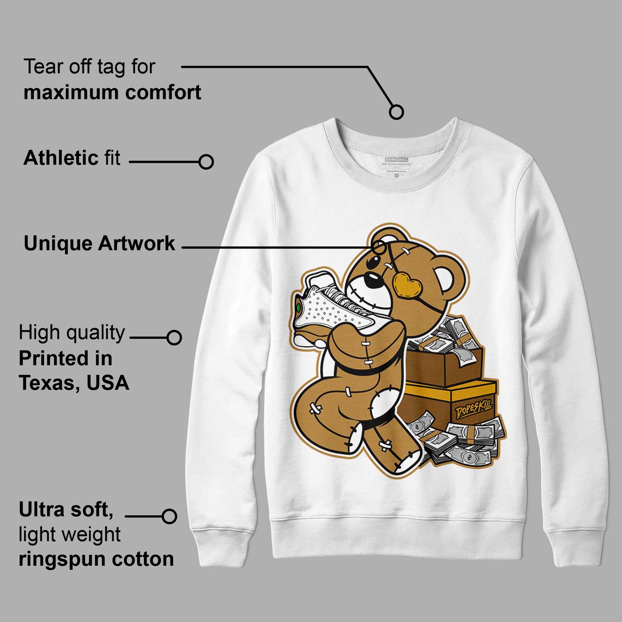 Wheat 13s superstreetwear Sweatshirt Bear Steals Sneaker Graphic