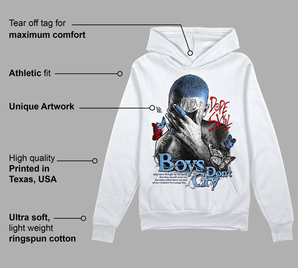 Powder Blue 9s superstreetwear Hoodie Sweatshirt Boys Don't Cry Graphic