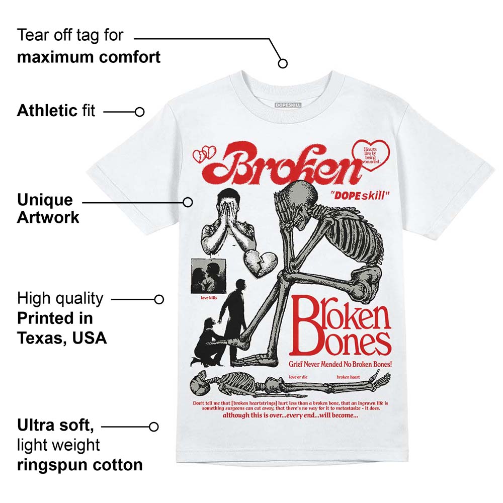 Fire Red 3s superstreetwear T-Shirt Broken Bones Graphic