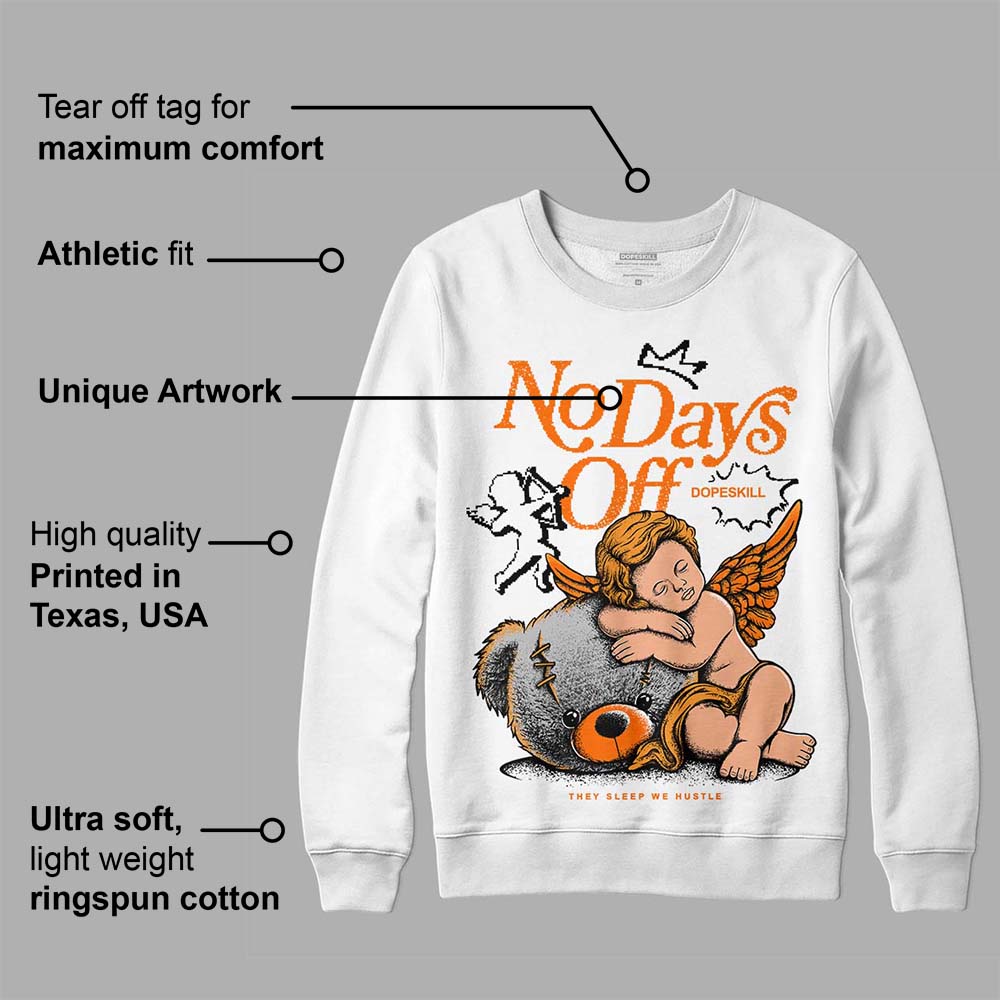 Orange Black White superstreetwear Sweatshirt New No Days Off Graphic