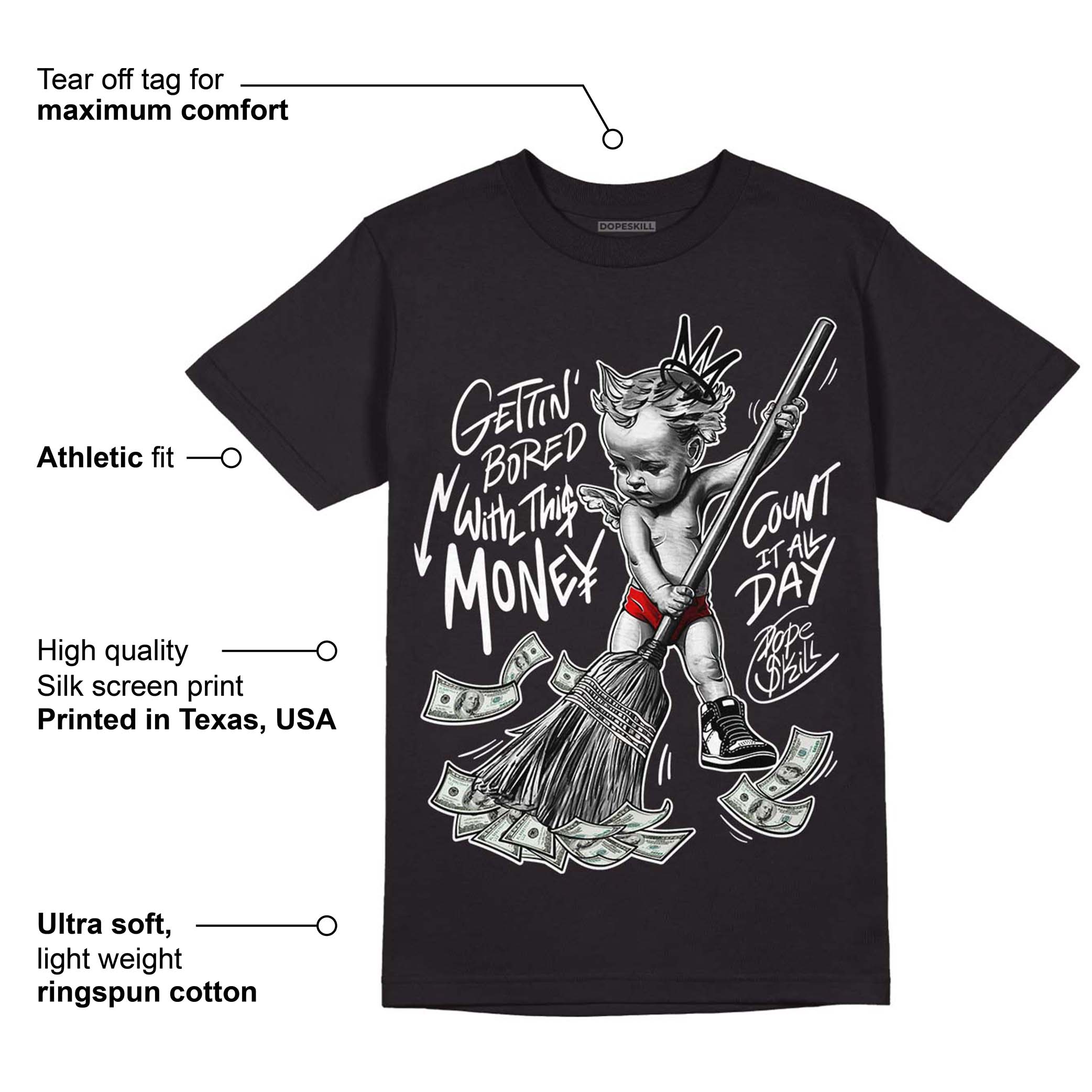 85 Black White 1s superstreetwear T-Shirt Gettin Bored With This Money Graphic