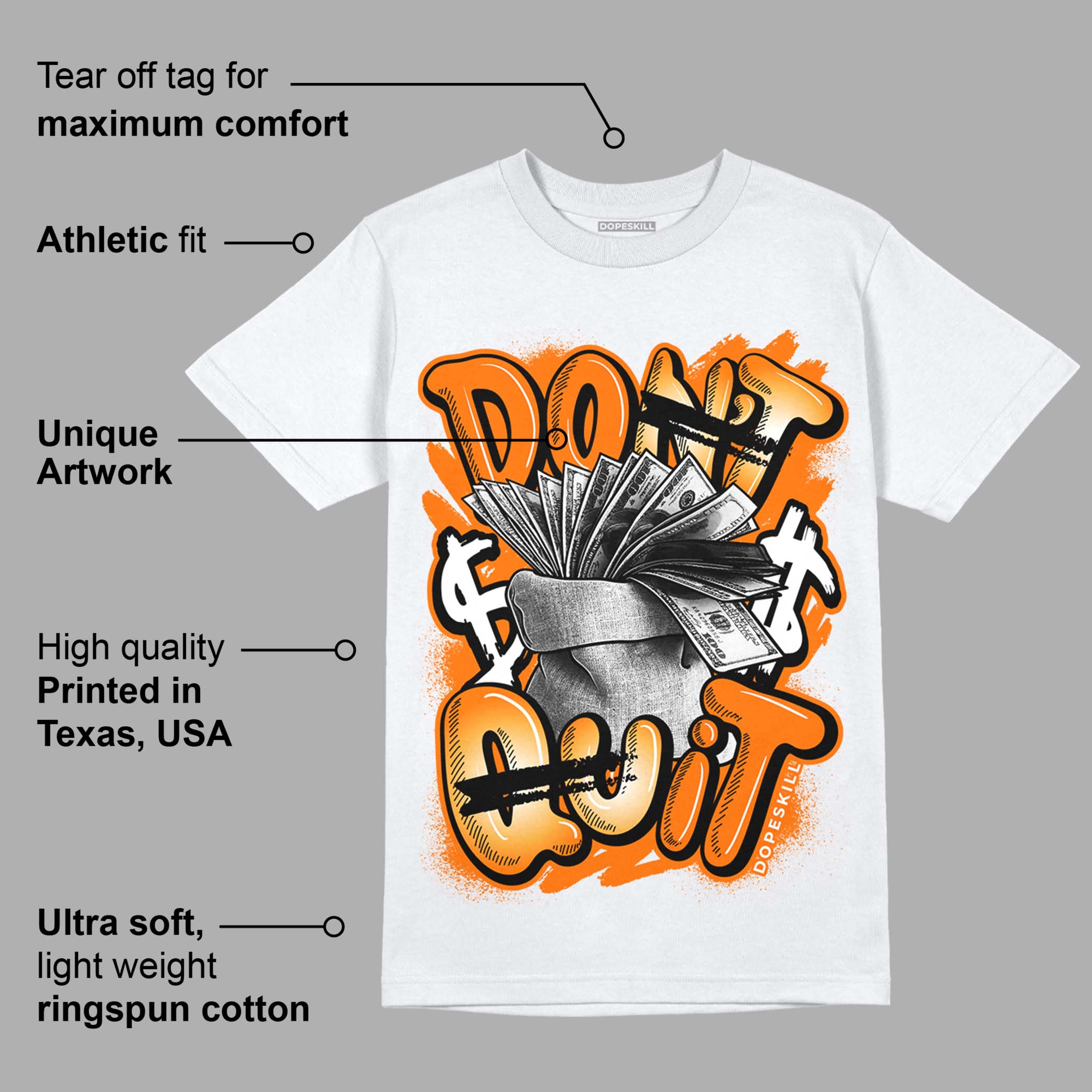Dunk Low Magma Orange superstreetwear T-Shirt Don't Quit Graphic