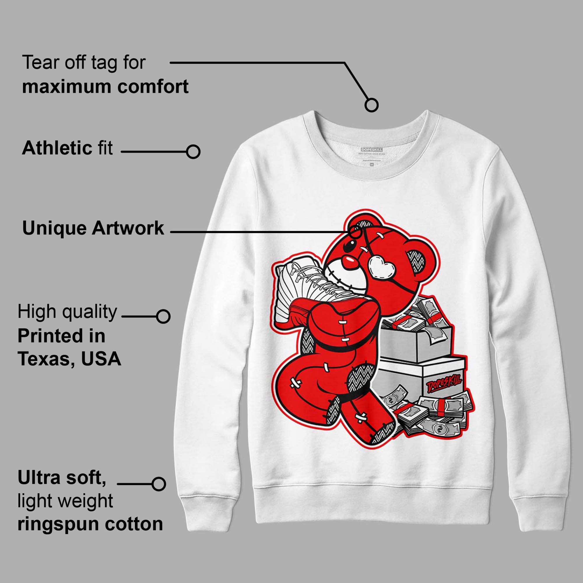Cherry 12s superstreetwear Sweatshirt Bear Steals Sneaker Graphic