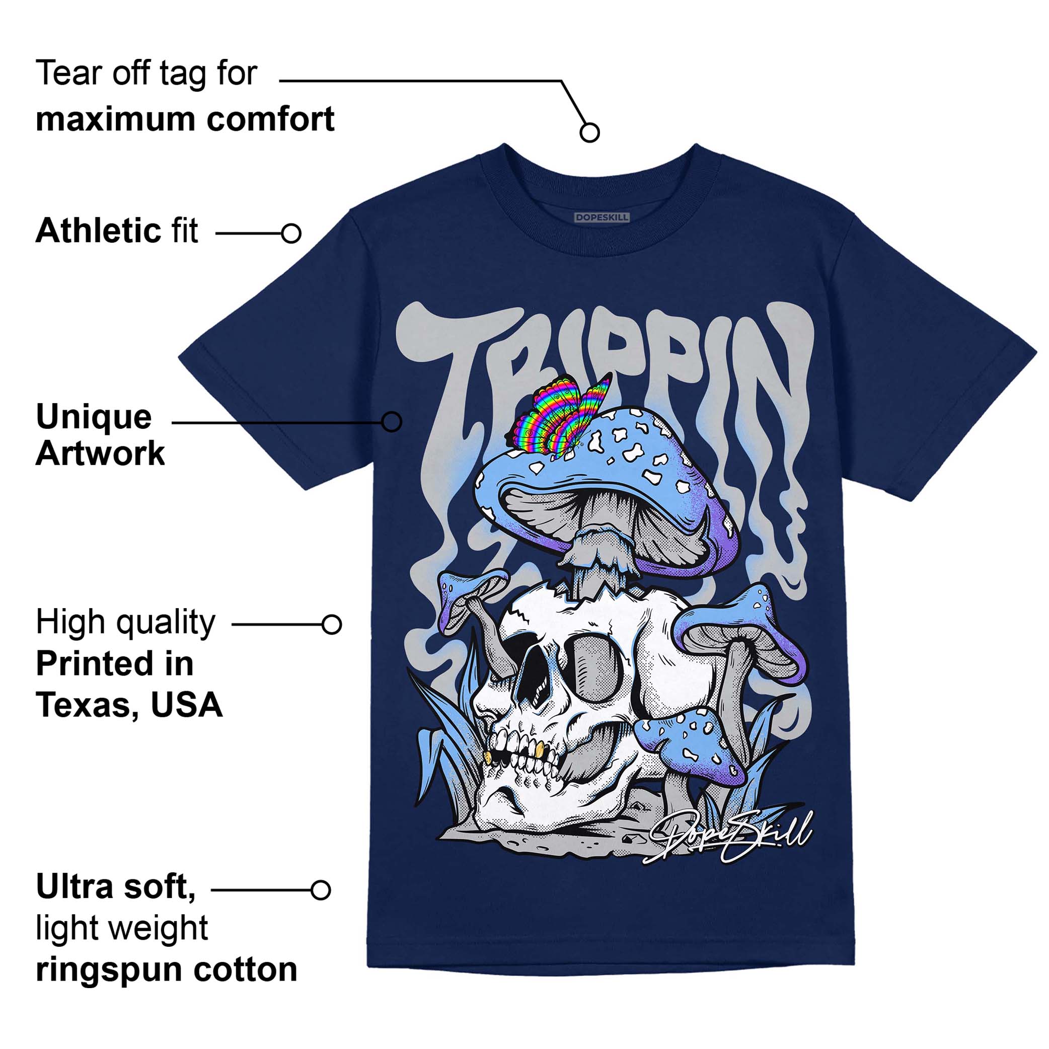 Midnight Navy 5s superstreetwear Navy T-shirt Trippin Graphic