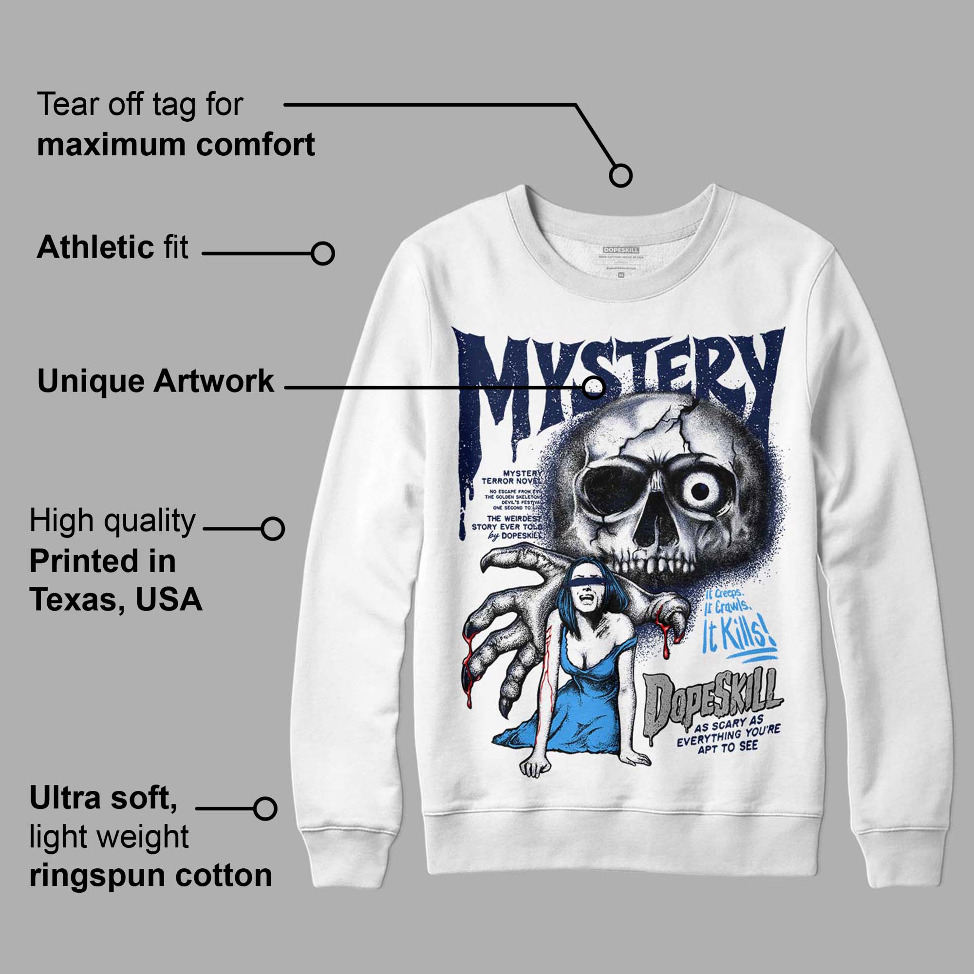 Midnight Navy 3s superstreetwear Sweatshirt Mystery Ghostly Grasp Graphic