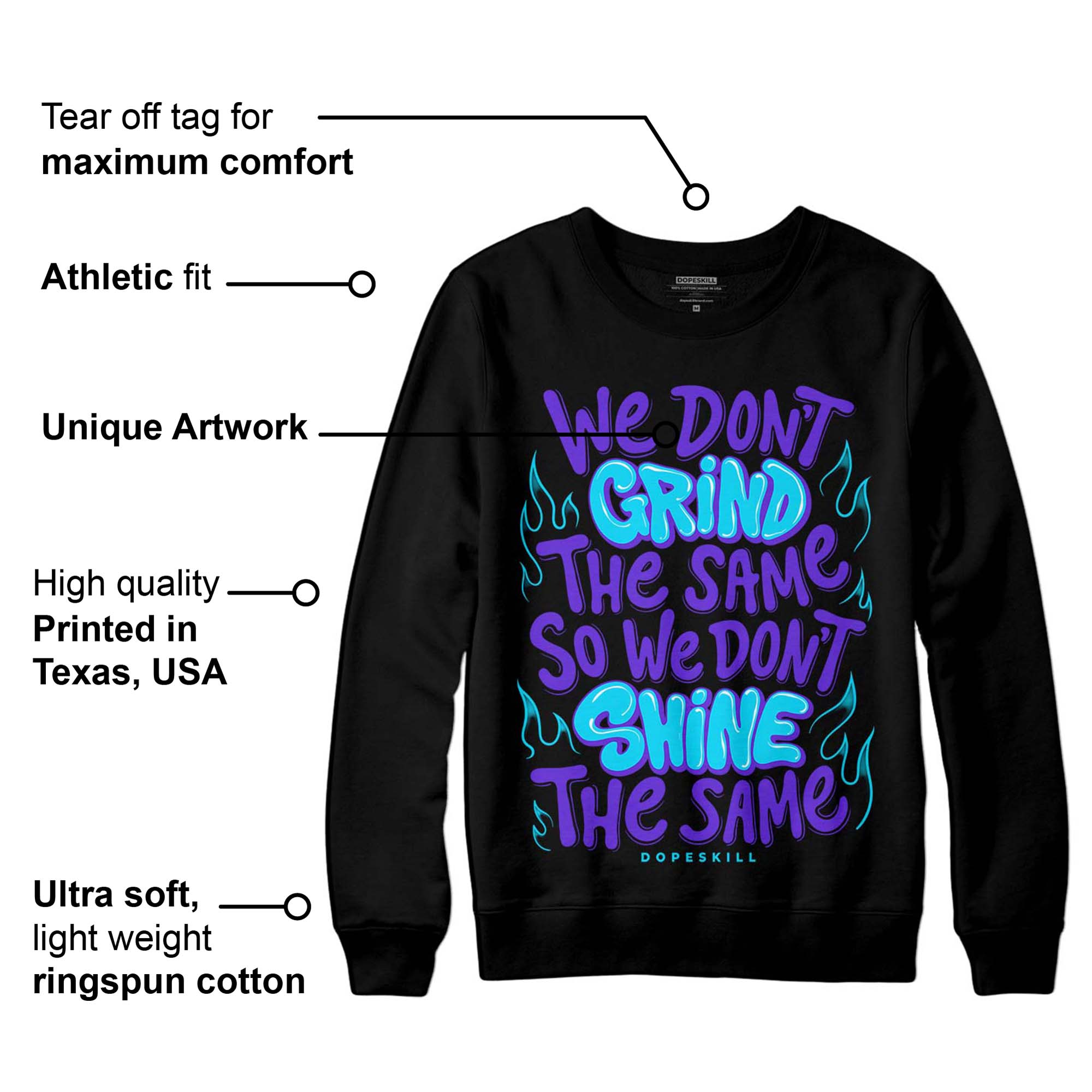 Aqua 6s superstreetwear Sweatshirt Grind Shine Graphic