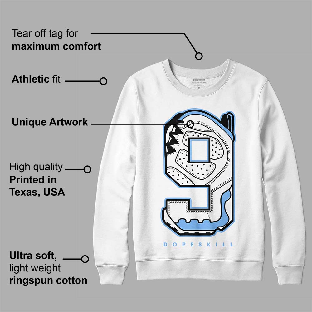Powder Blue 9s superstreetwear Sweatshirt No.9 Graphic