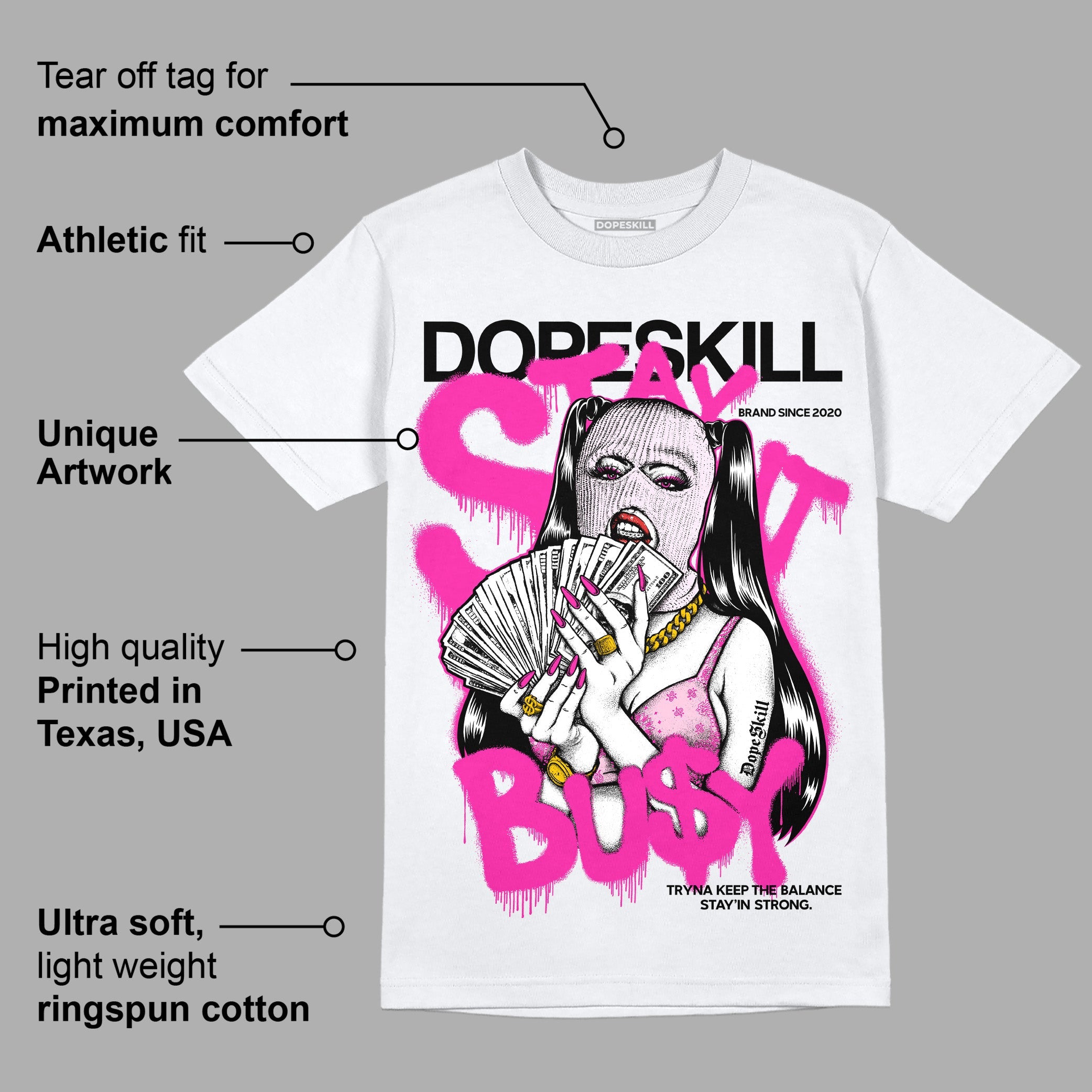 Triple Pink Dunk Low superstreetwear T-Shirt Stay It Busy Graphic