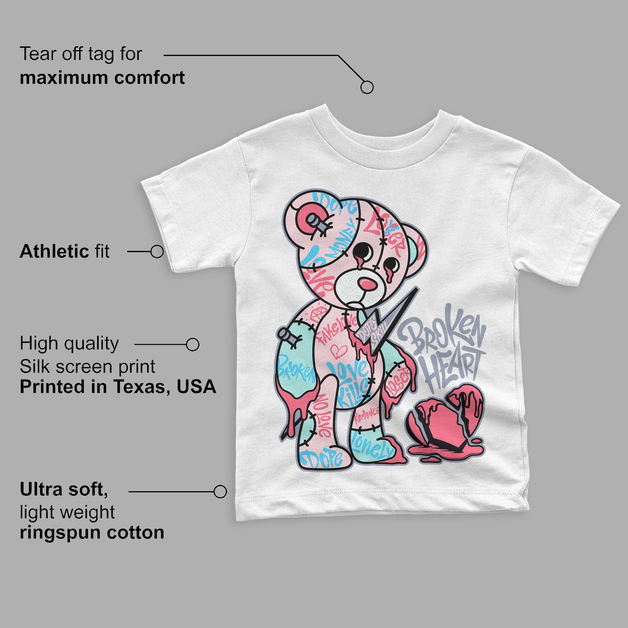 Easter 5s superstreetwear Toddler Kids T-shirt Broken Heart Graphic