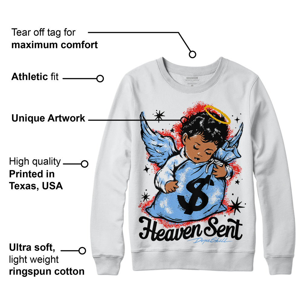 Powder Blue 9s superstreetwear Sweatshirt Heaven Sent Graphic