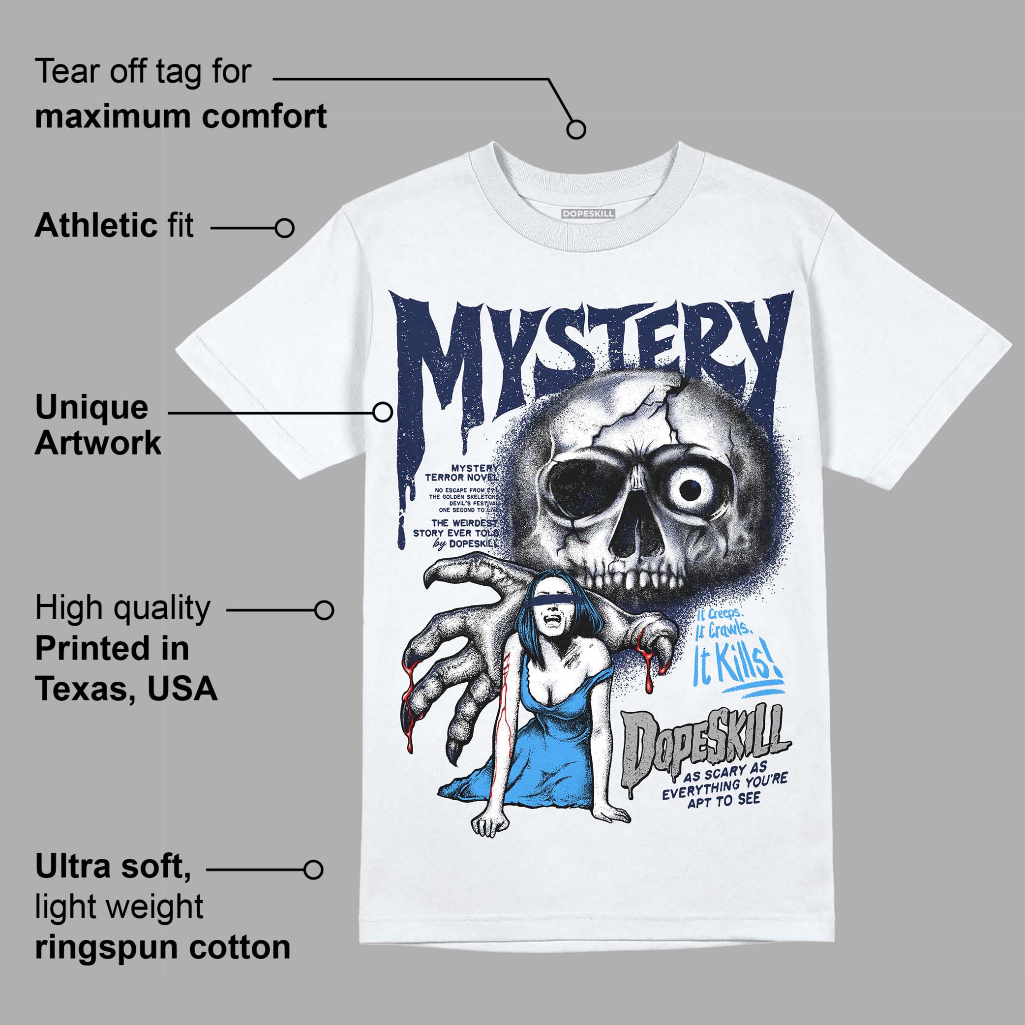Midnight Navy 3s superstreetwear T-Shirt Mystery Ghostly Grasp Graphic