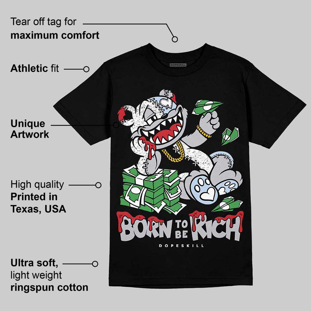 Black Metallic Reimagined 5s superstreetwear T-Shirt Born To Be Rich Graphic