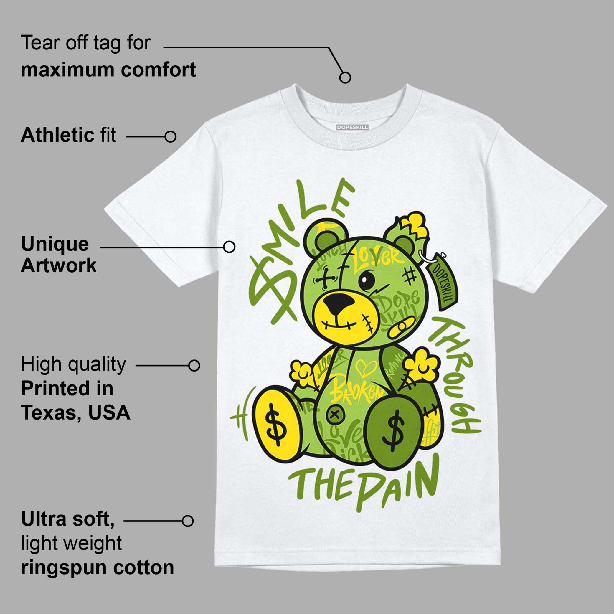 Dunk Low 'Chlorophyll' superstreetwear T-Shirt Smile Through The Pain Graphic