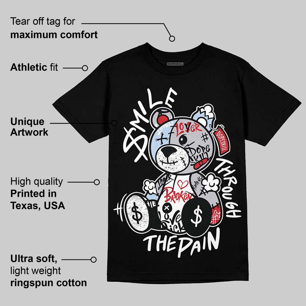 Black Metallic Reimagined 5s superstreetwear T-Shirt Smile Through The Pain Graphic
