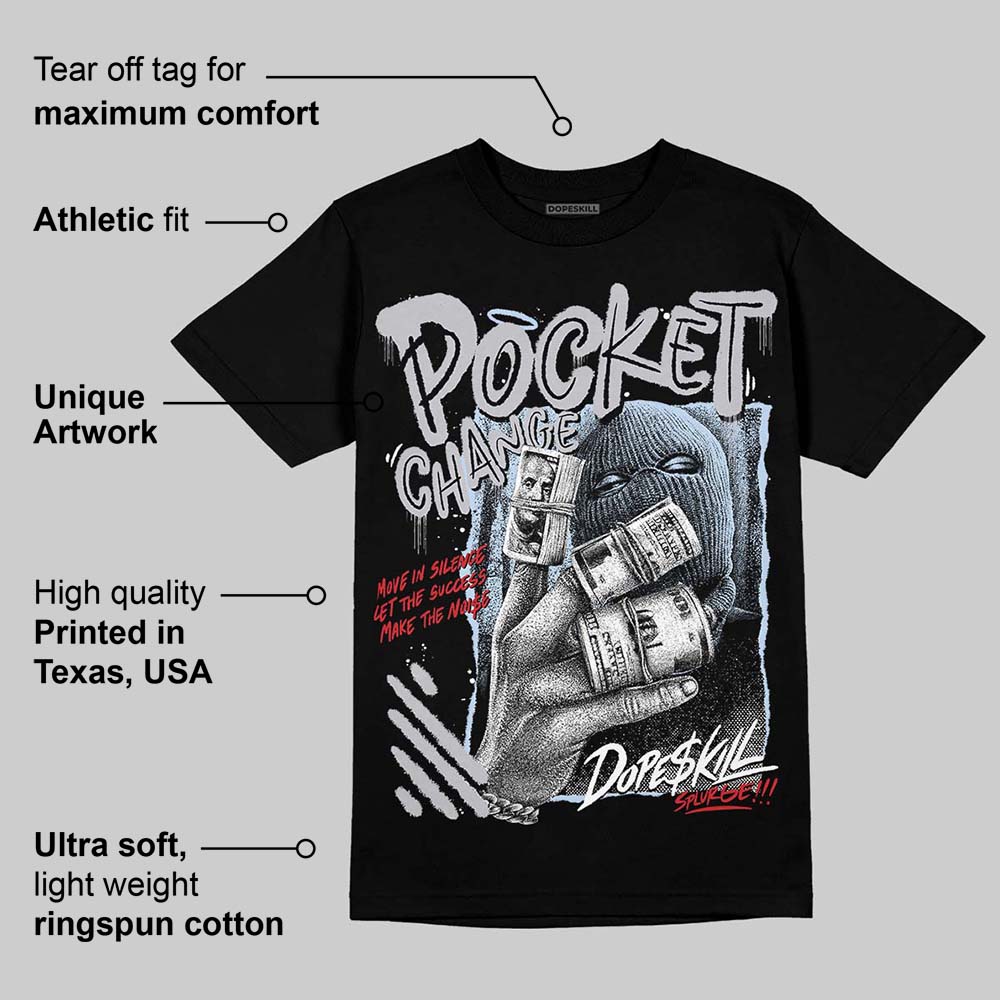 Black Metallic Reimagined 5s superstreetwear T-Shirt Pocket Change Graphic