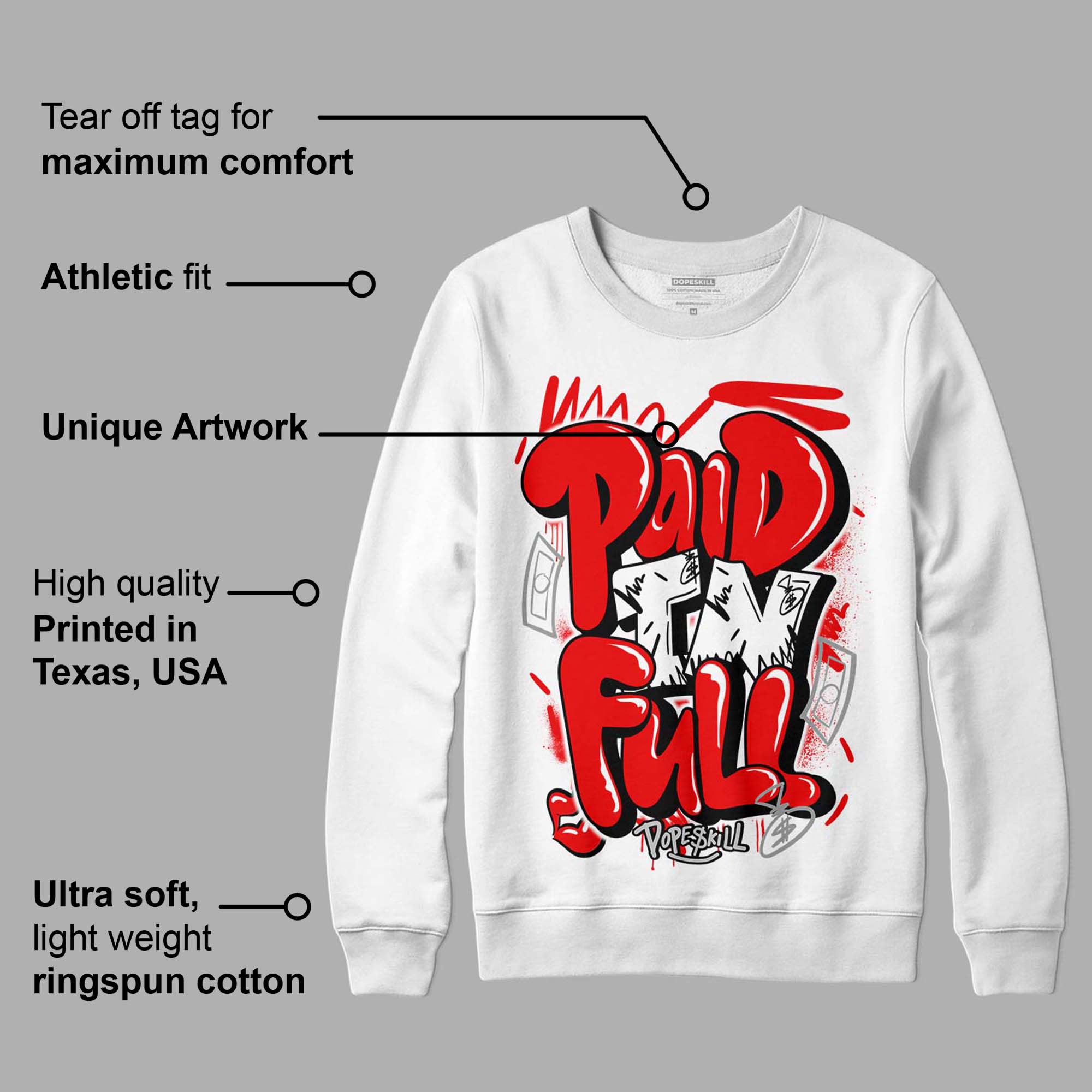 Cherry 12s superstreetwear Sweatshirt New Paid In Full Graphic