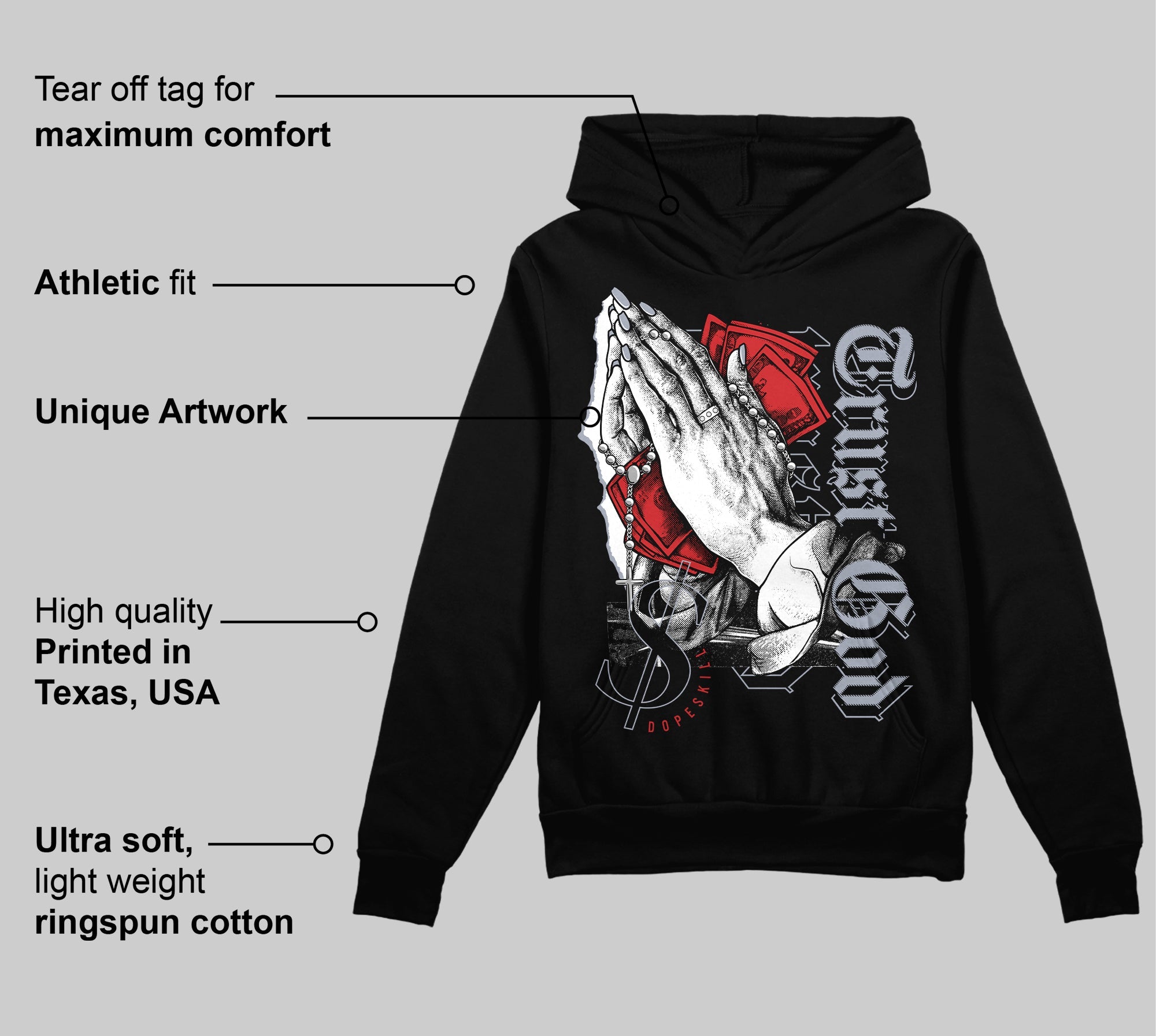 Bred Reimagined 4s superstreetwear Hoodie Sweatshirt Trust God Graphic