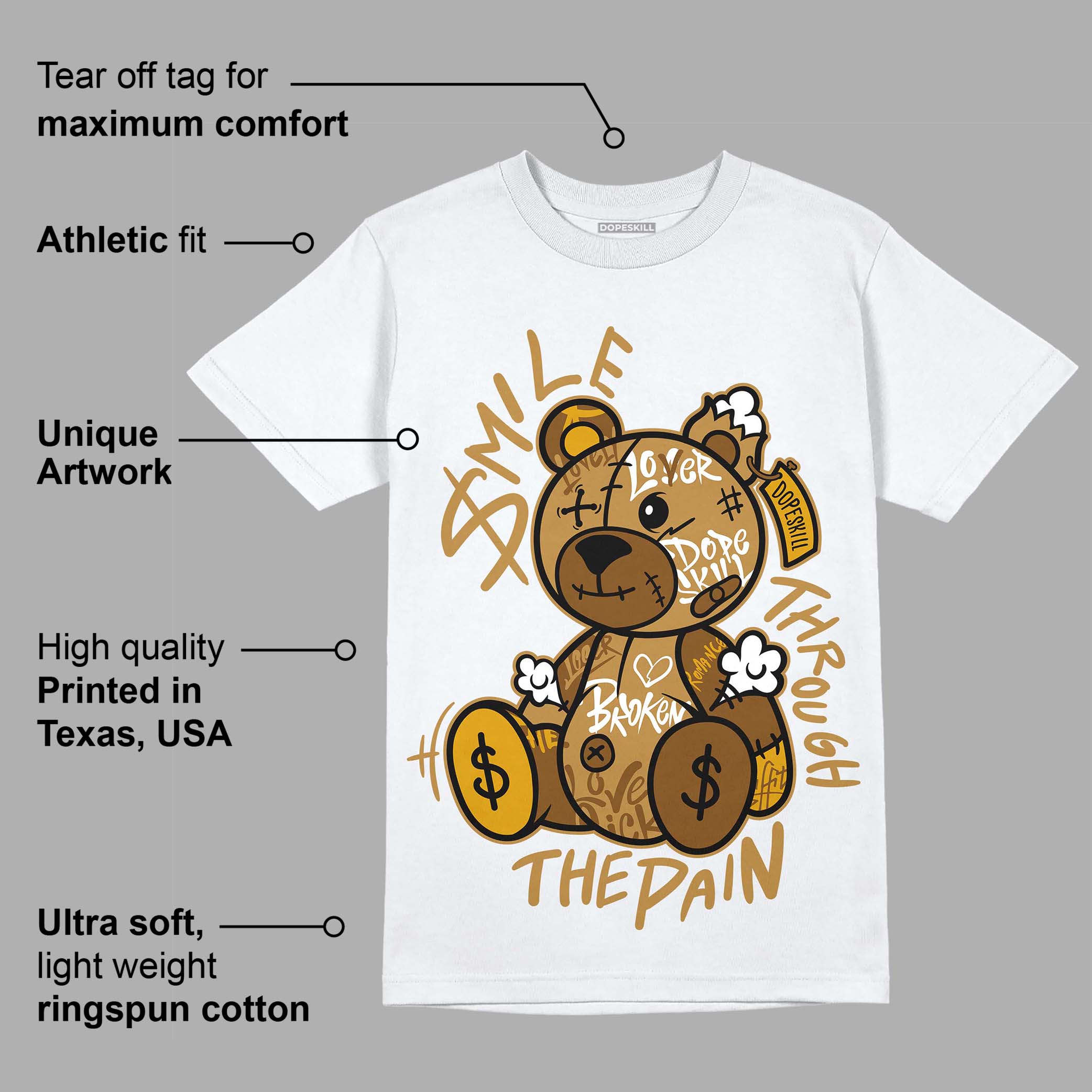 Wheat 13s superstreetwear T-Shirt Smile Through The Pain Graphic