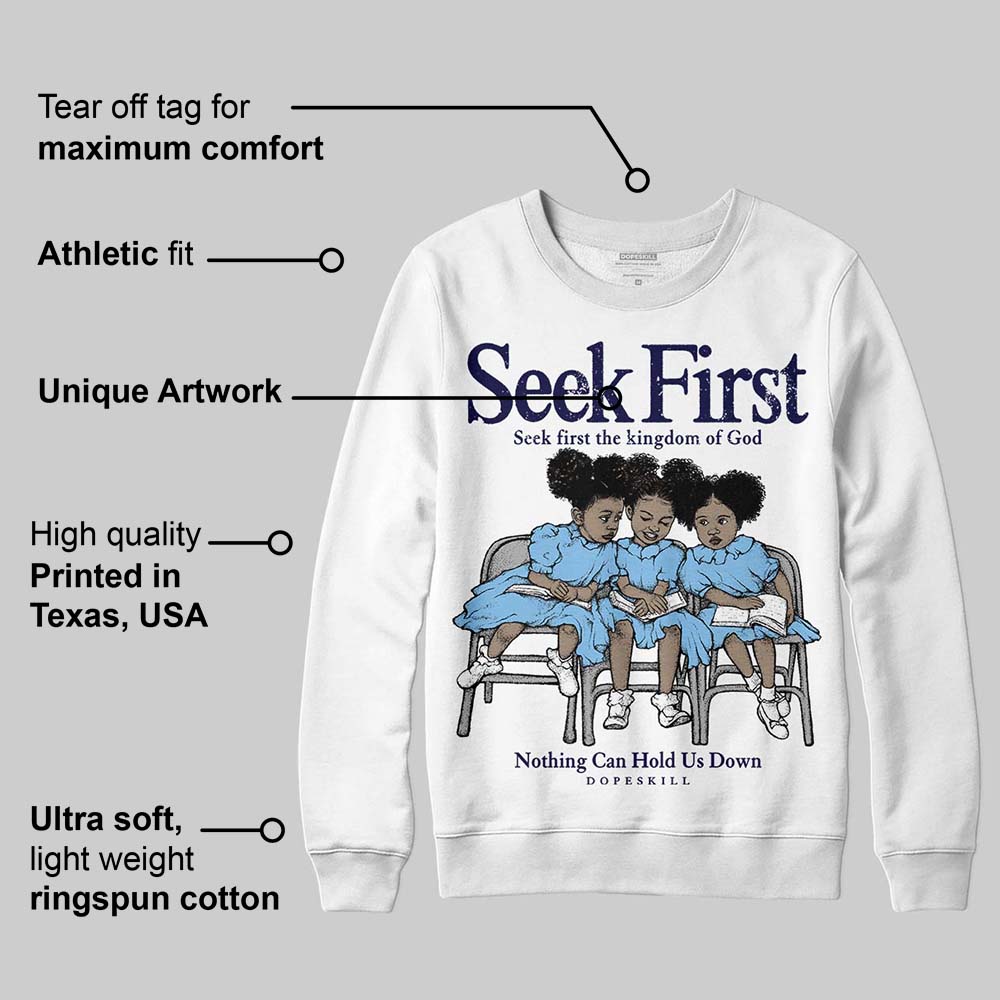 University Blue Collection superstreetwear Sweatshirt New Seek First Graphic